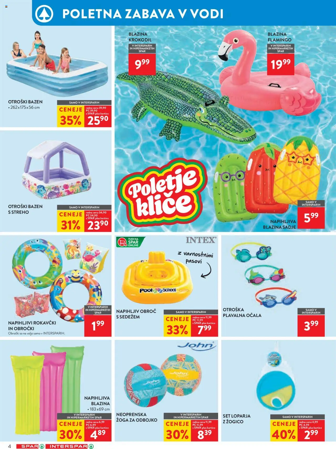 Spar katalog 25/25 │ velja od 18.06.2025 | Stran: 4 | Izdelki: Bazen, Napihljiva blazina, Blazina, Sadje