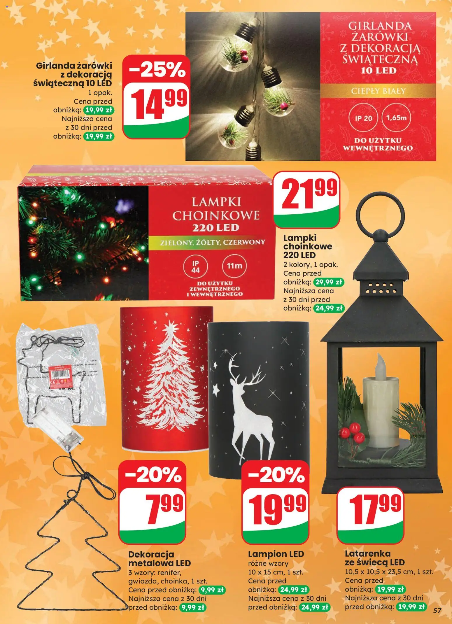 Dino Gazetka od 12.11.2025 | Strona: 57 | Produkty: Lampki choinkowe, Lampki, Żarówki