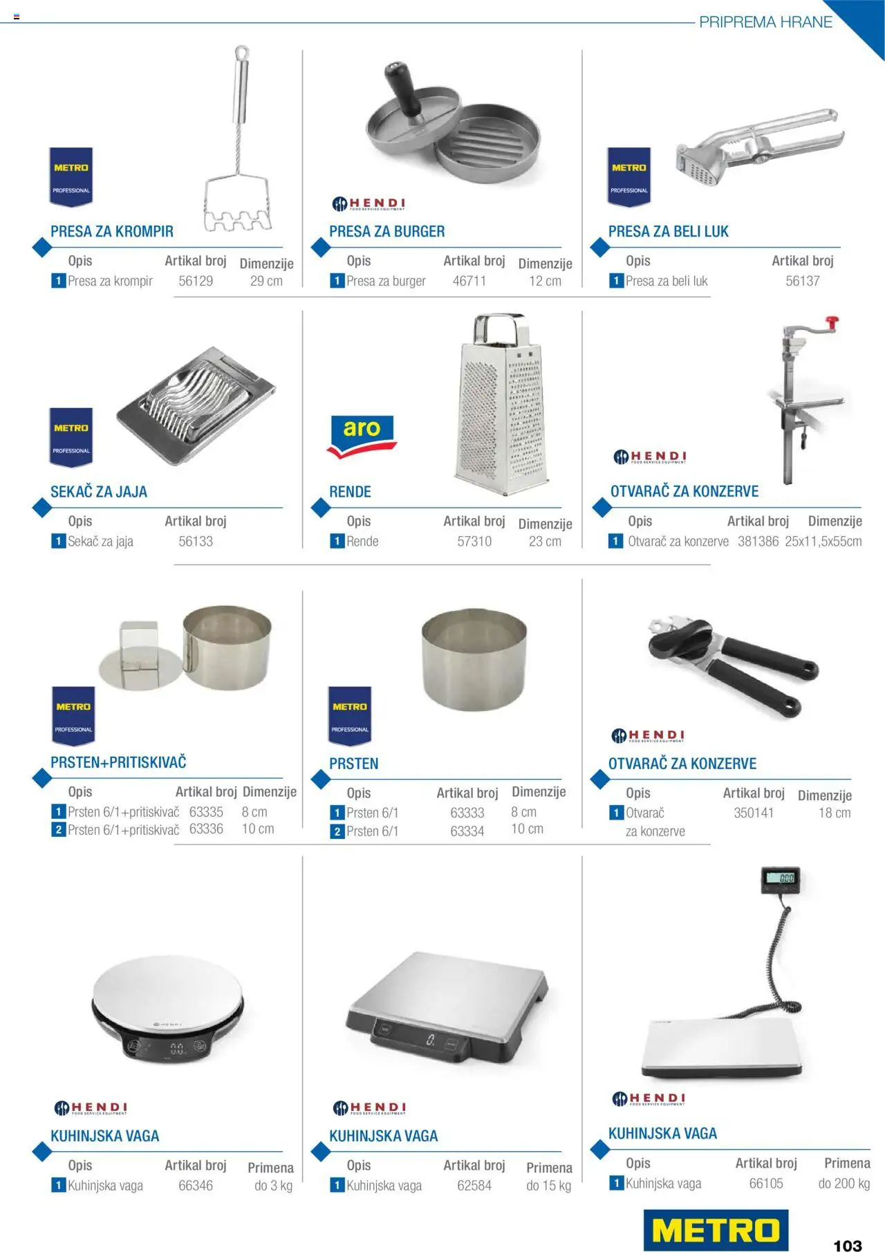 Metro katalog - važi od 05.05.2025 | Strana: 103 | Proizvode: Beli luk, Rende, Jaja, Kuhinjska vaga