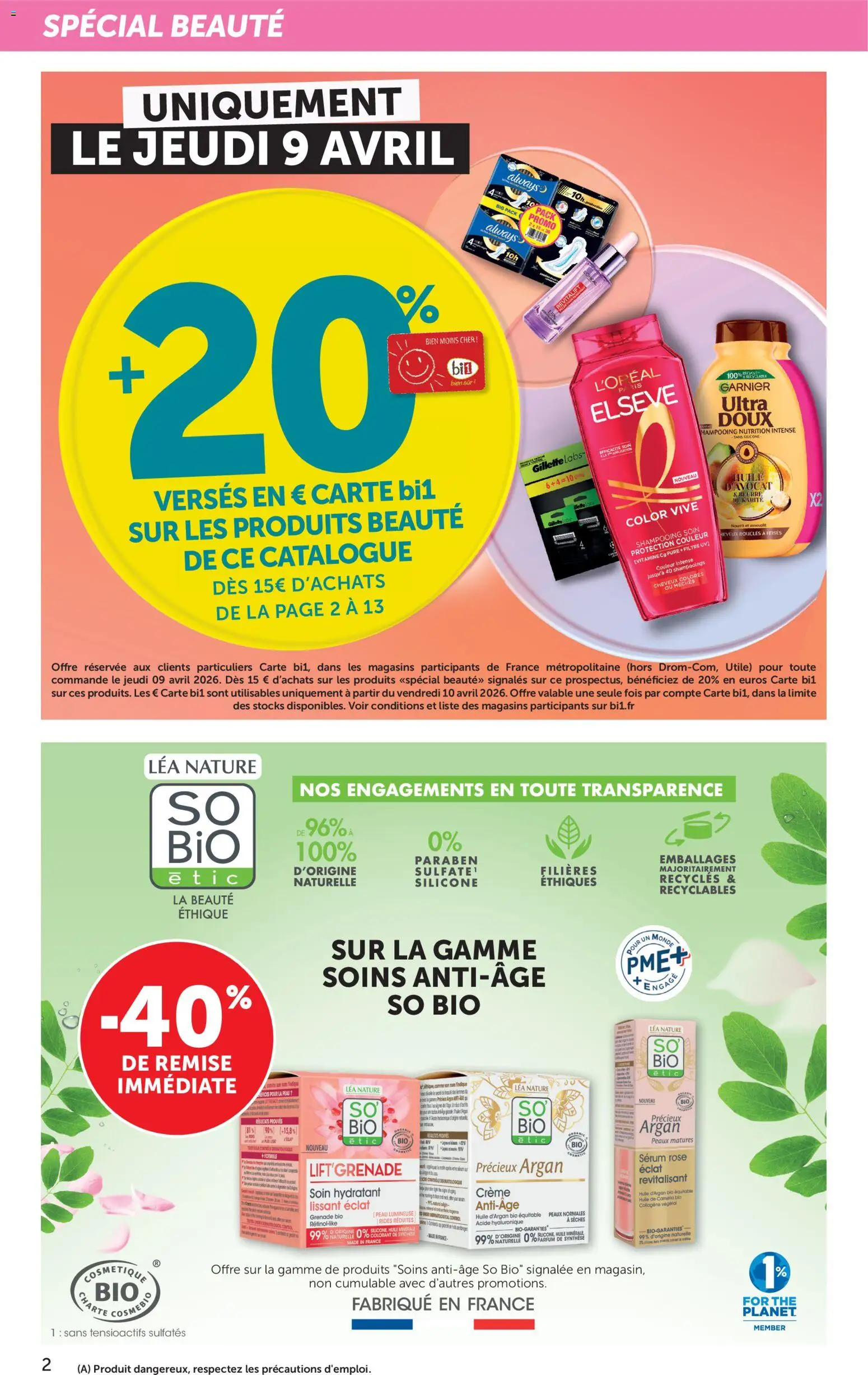 {H1} | Page: 2 | Produits: Beurre, Huile, Thé, Crème