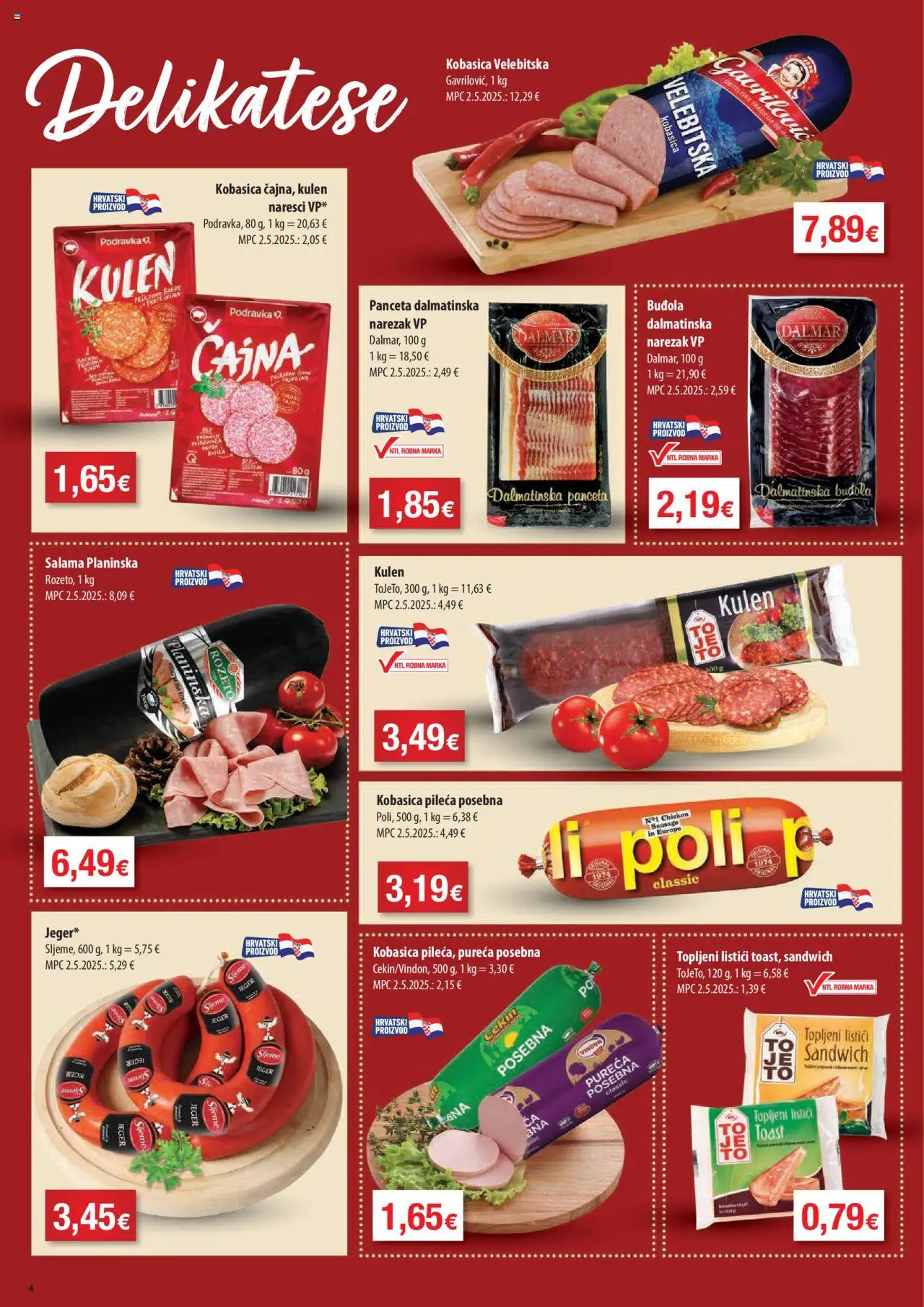 NTL katalog | vrijedi od 15.10.2025 | Stranica: 4 | Proizvodi: Salama, Podravka, Narezak, Kulen