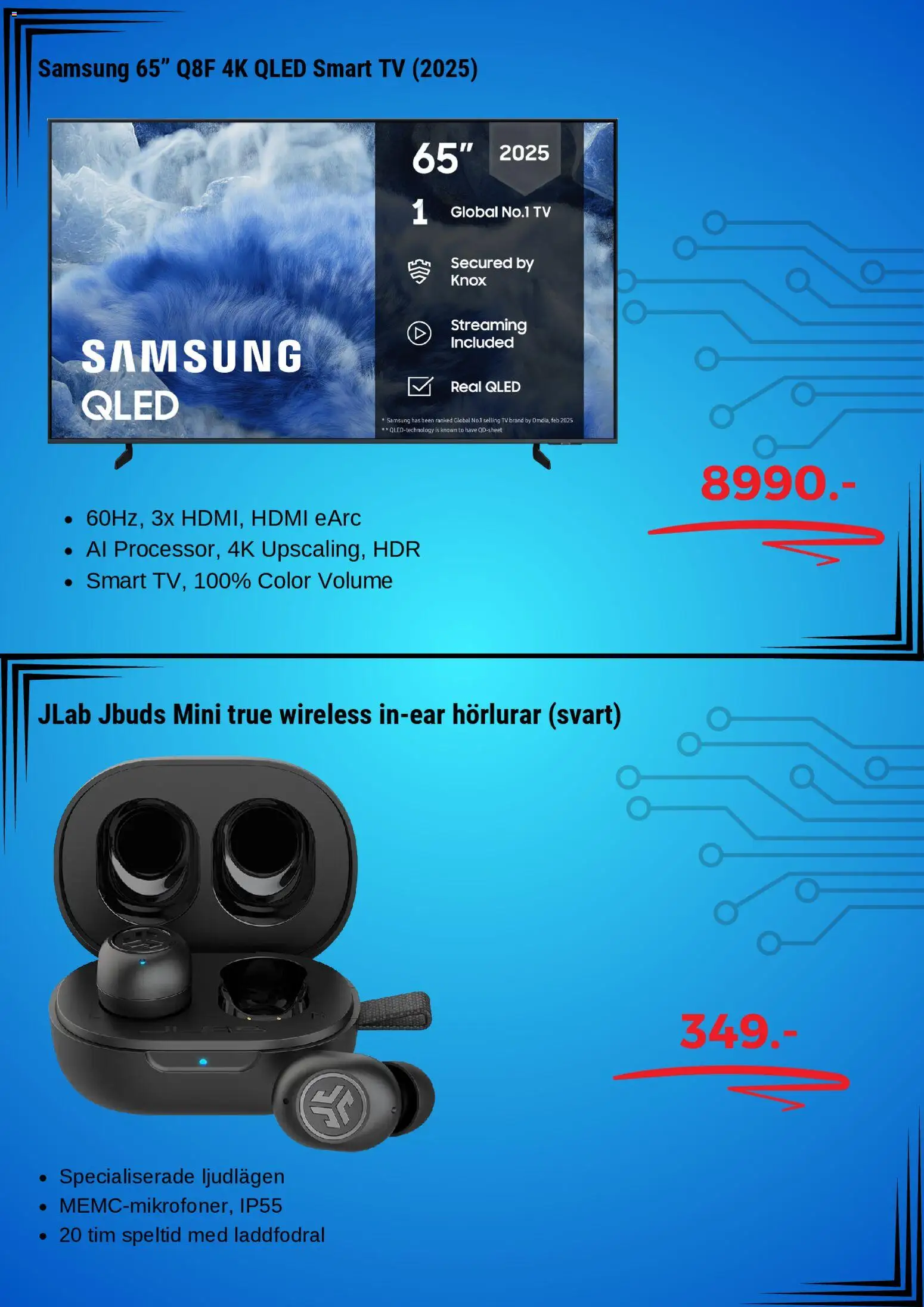 Elgiganten reklamblad aktuell från 03.11.2025 | Sida: 2 | Produkter: Smart tv, Tv, Hörlurar