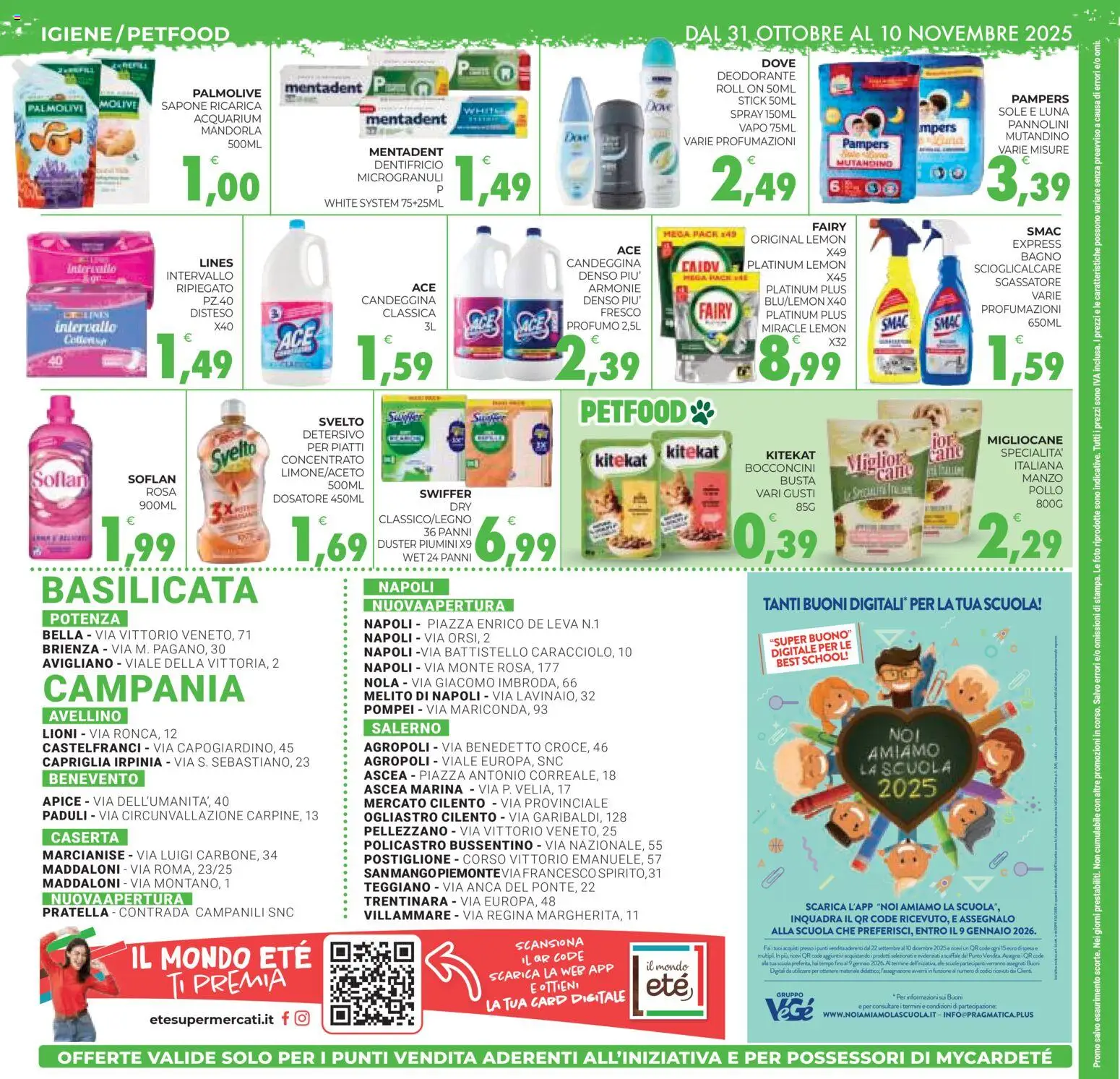 Volantino Eté del 31.10.2025 | Pagina: 12 | Prodotti: Deodorante, Dentifricio, Pampers, Bagno