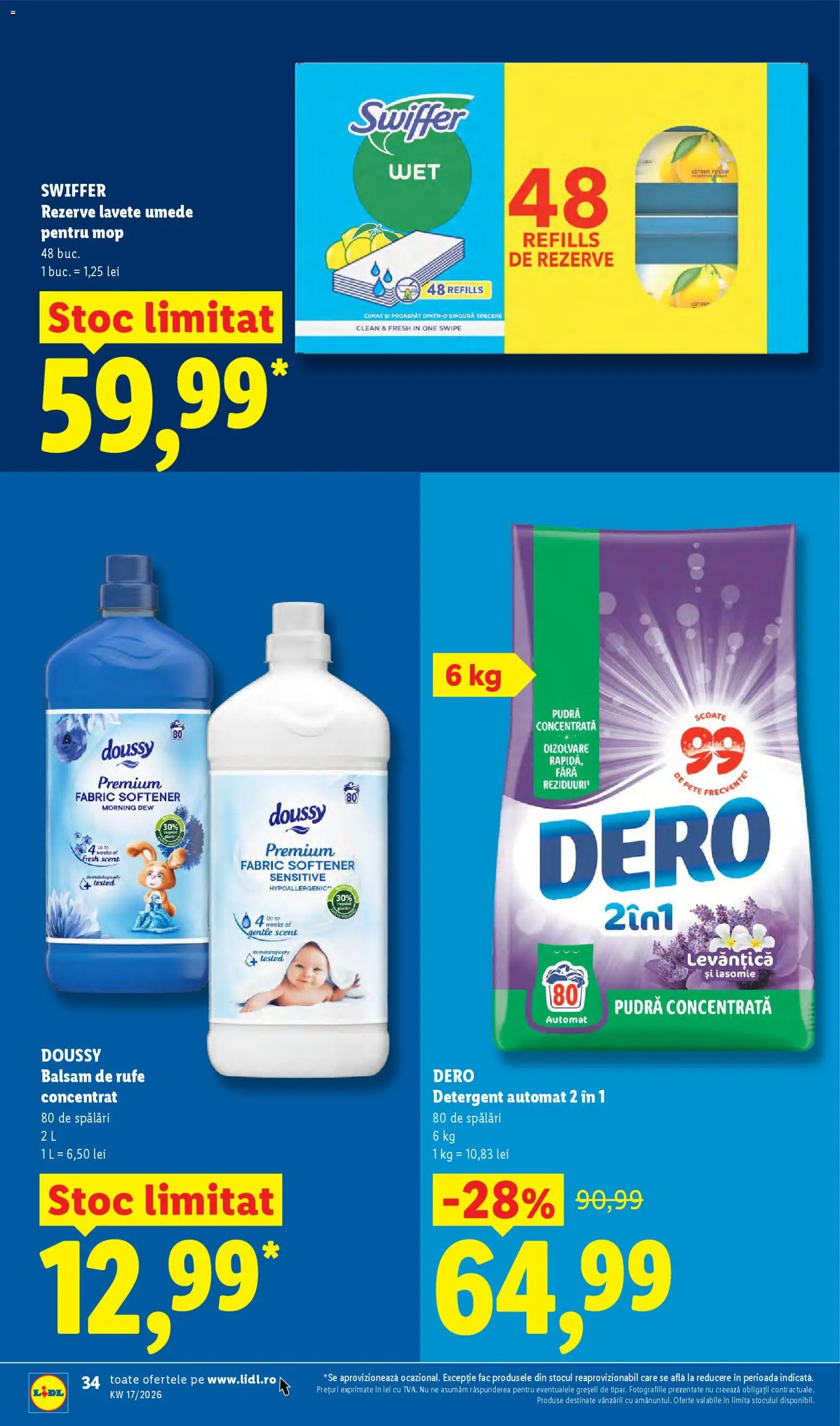 Noul catalog Lidl – valabil de la 20.04.2026 | Pagină: 34 | Produse: Mop, Pudră, Detergent, Balsam de rufe