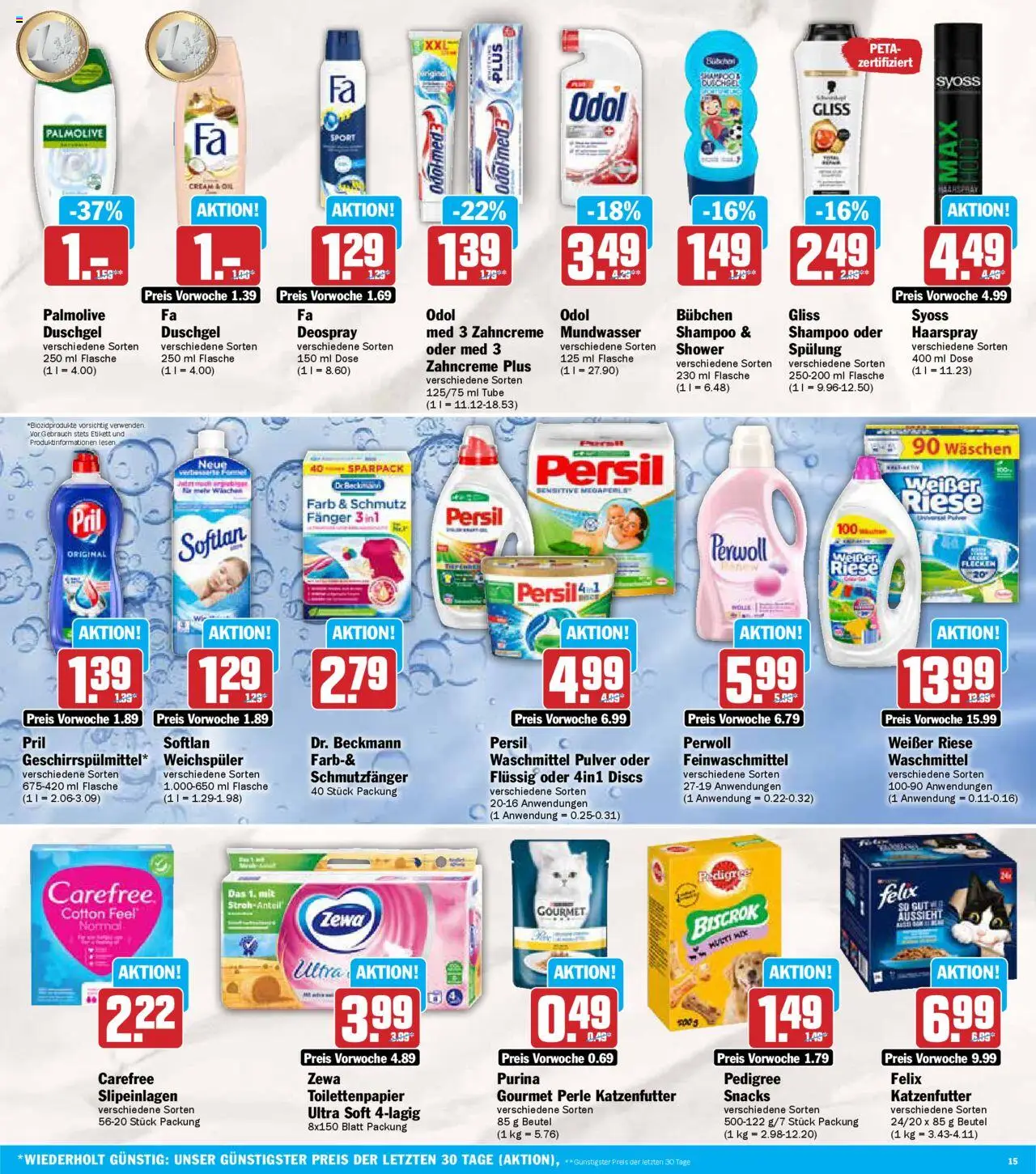 AEZ Prospekt 	 - gültig ab dem 11.08.2025 | Seite: 15 | Produkte: Katzenfutter, Shampoo, Pril, Persil