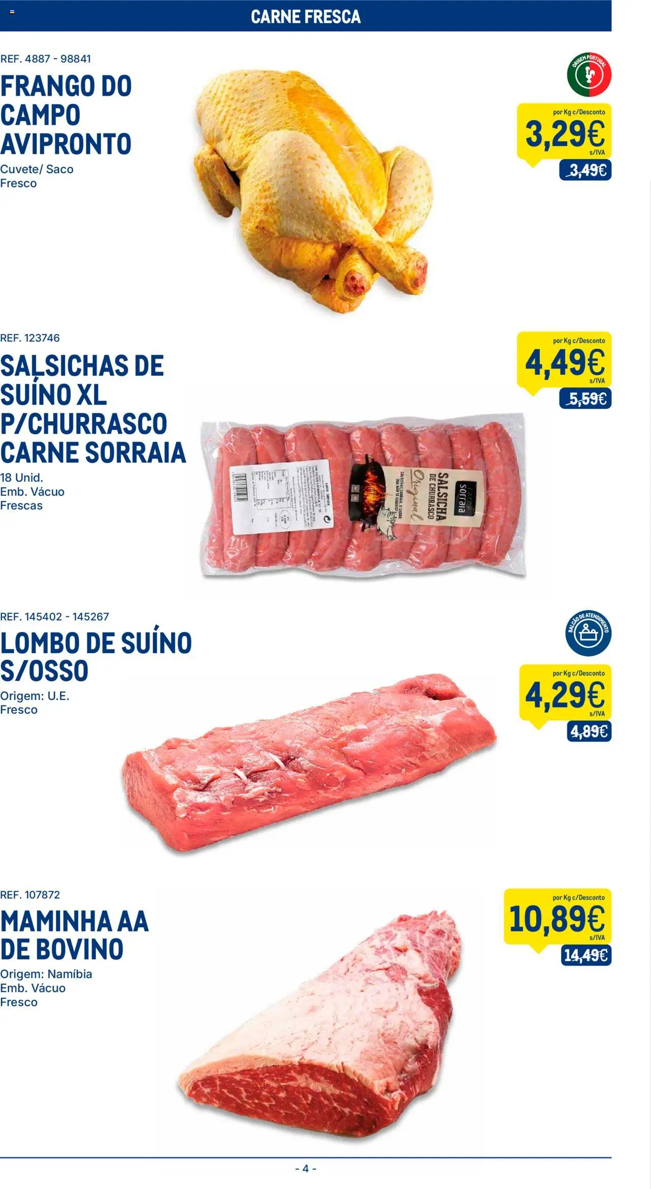 Makro folheto │ válido de 09.09.2025 | Página: 4 | Produtos: Frango, Salsicha, Lombo, Carne
