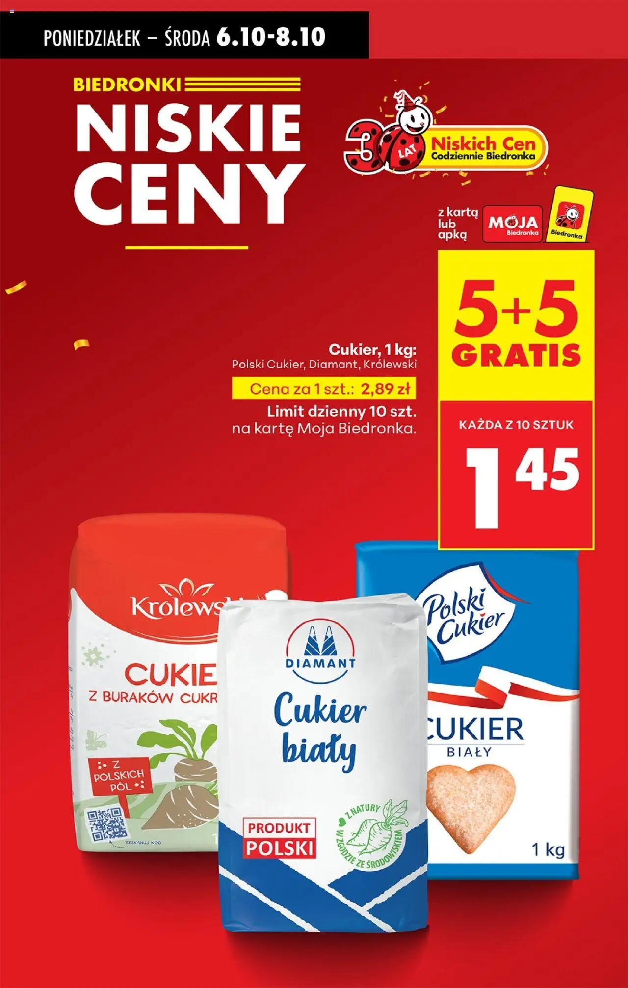 Biedronka gazetka od 06.10.2025 | Strona: 4 | Produkty: Karta, Cukier biały, Cukier