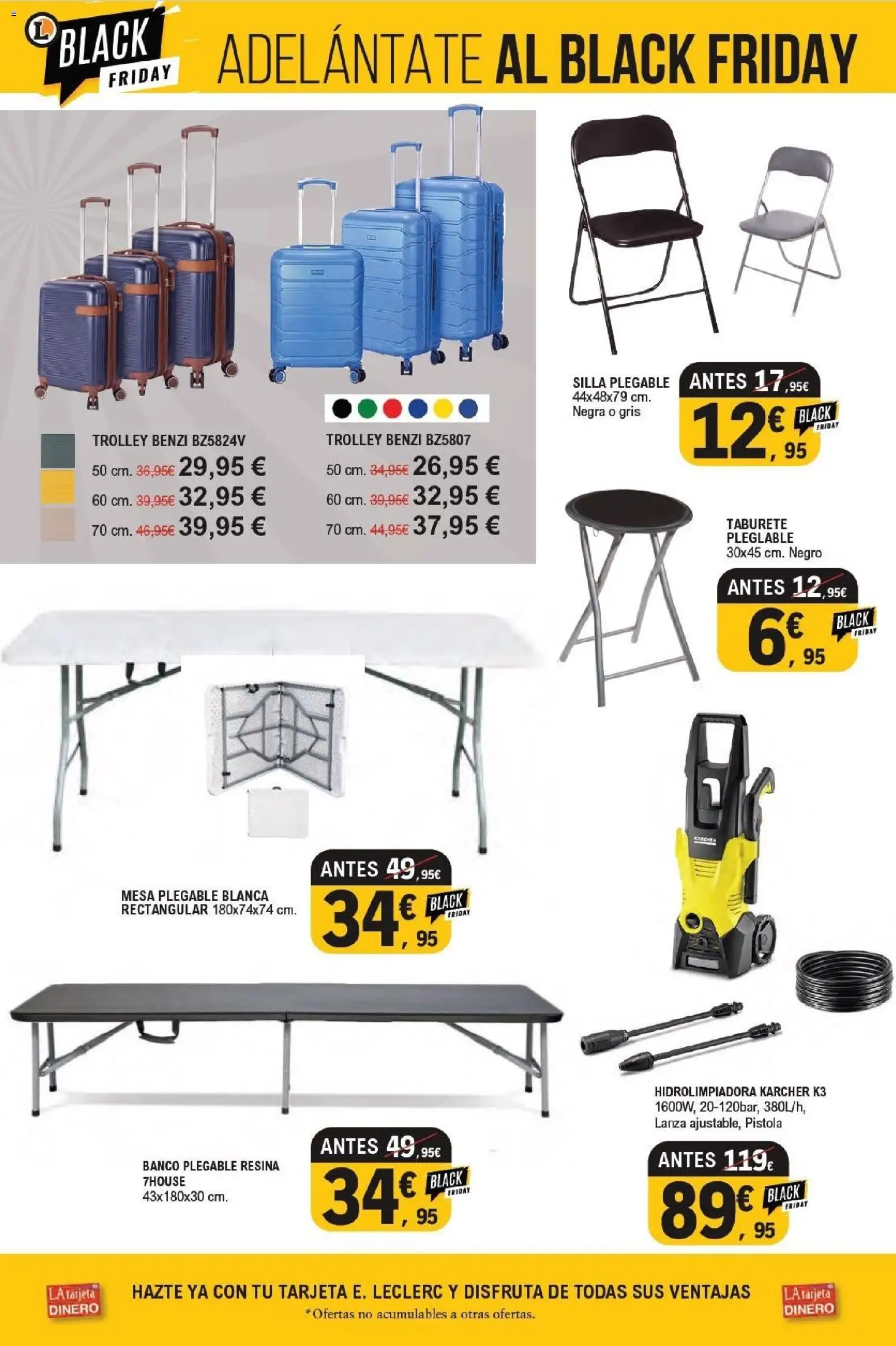 E.Leclerc Black Friday │ válido desde el 19.11.2025 | Página: 34 | Productos: Hidrolimpiadora, Taburete, Mesa, Silla