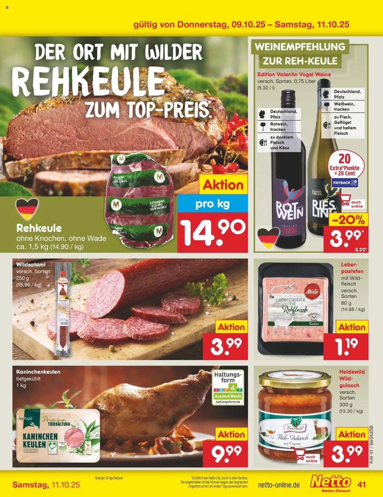 Netto Marken-Discount Prospekt 	 – gültig ab 06.10.2025 | Seite: 47 | Produkte: Käse, Kaninchen, Gulasch, Fleisch