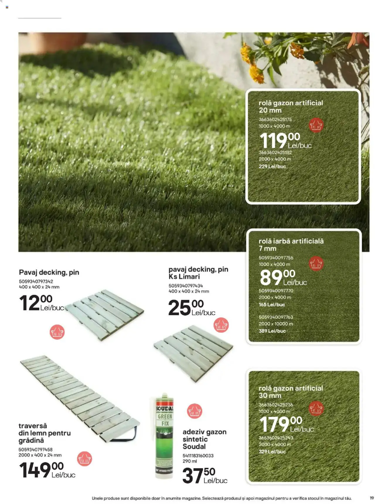 Noul catalog Brico Depot – valabil de la 23.05.2025 | Pagină: 19 | Produse: Iarbă artificială, Pavaj, Adeziv