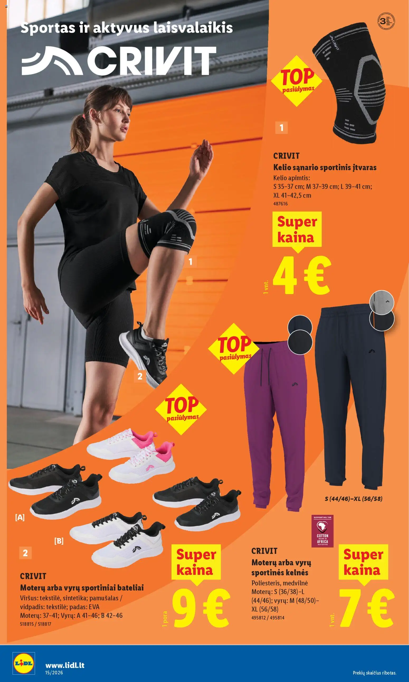 LIDL akcijos nuo 06.04.2026 | Puslapis: 2 | Prekių: Sportinės kelnės, Kelnes