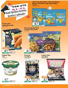 Katalog KTC - Pregled kataloga iz trgovine KTC, vrijedi od 11.02.2026 | Stranica: 16 | Proizvodi: Ledo, Kajmak, Lizalice, Oslić