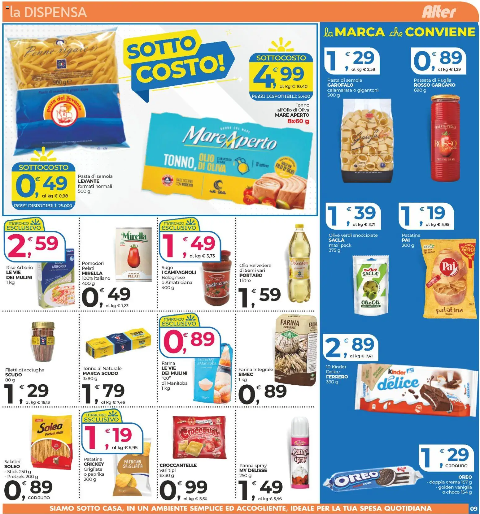 Volantino Alter Discount del 25.11.2025 | Pagina: 9 | Prodotti: Ketchup, Panna, Pomodori, Sugo
