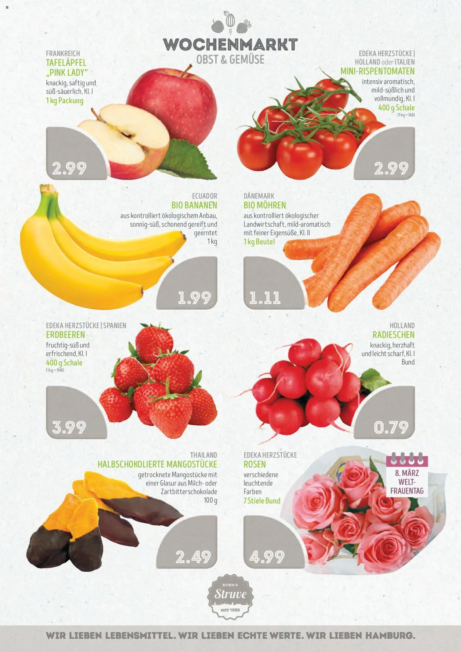 Edeka Struve Prospekt 	 – gültig ab 02.03.2026 | Seite: 2 | Produkte: Milch, Bananen, Mohren, Erdbeeren