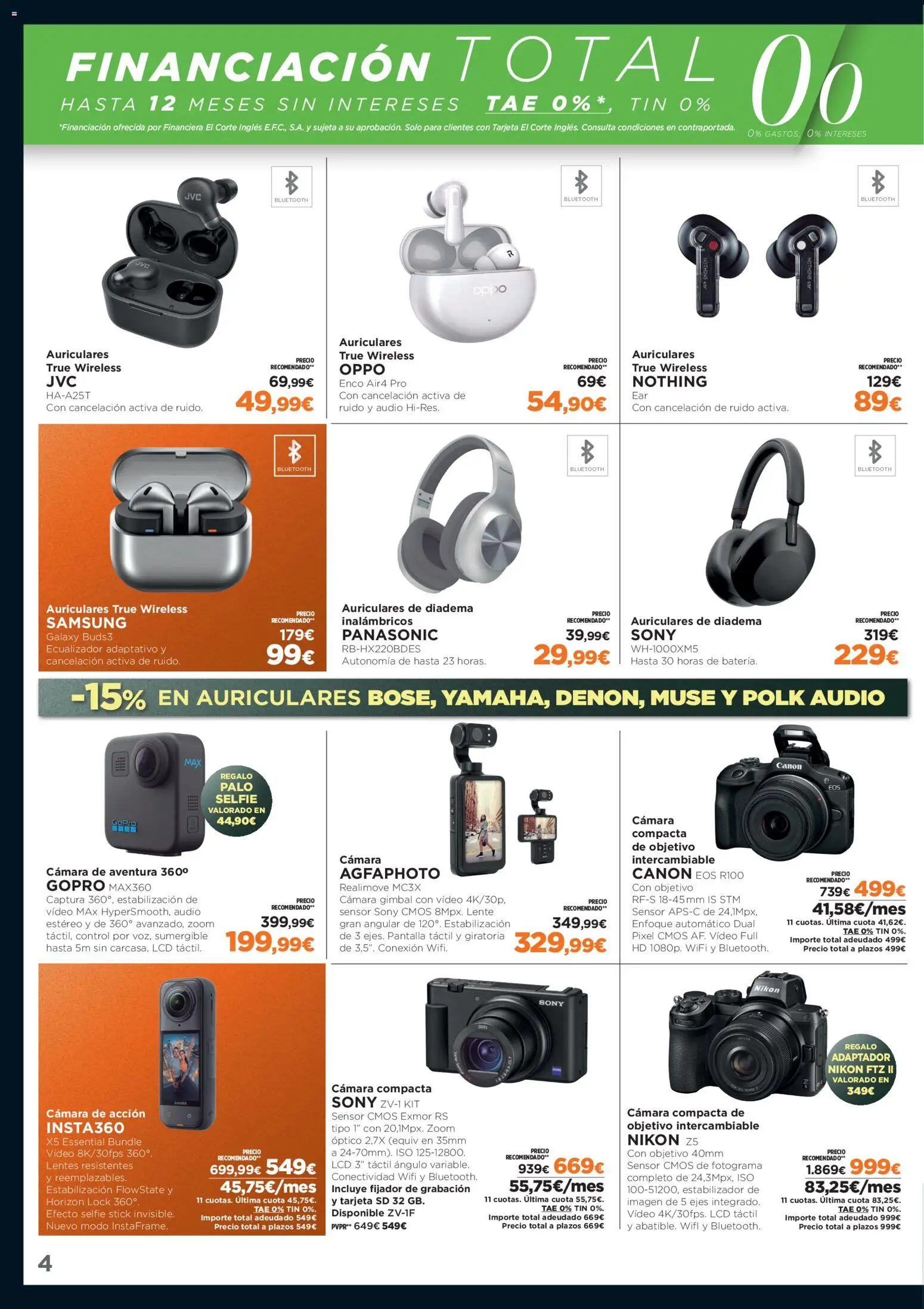 El Corte Inglés Black Friday │ válido desde el 17.11.2025 | Página: 4 | Productos: Video, Audio, Auriculares, Adaptador