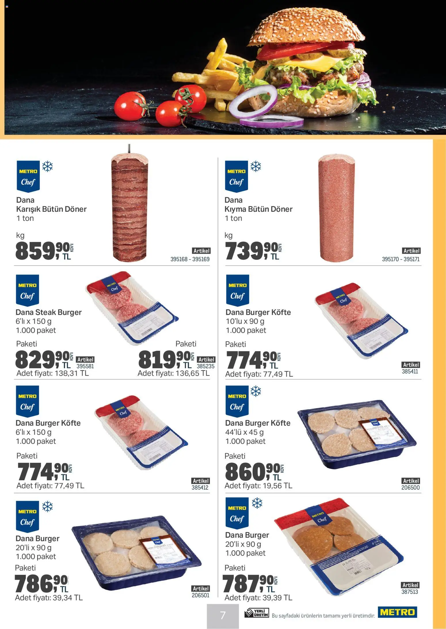 Metro - Et & Tavuk & Köfte Restoranları - 25.02.2026 tarihinden itibaren geçerlidir | Sayfa: 7 | Ürünler: Döner, Kıyma