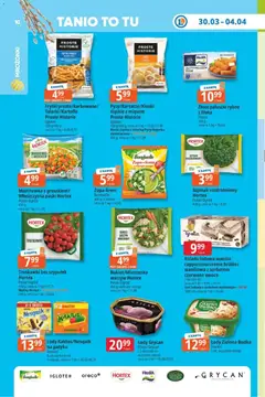 Pogląd oferty "E.Leclerc gazetka" - ważna od 30.03.2026 | Strona: 10 | Produkty: Lody Grycan, Paluszki rybne, Tort, Lody