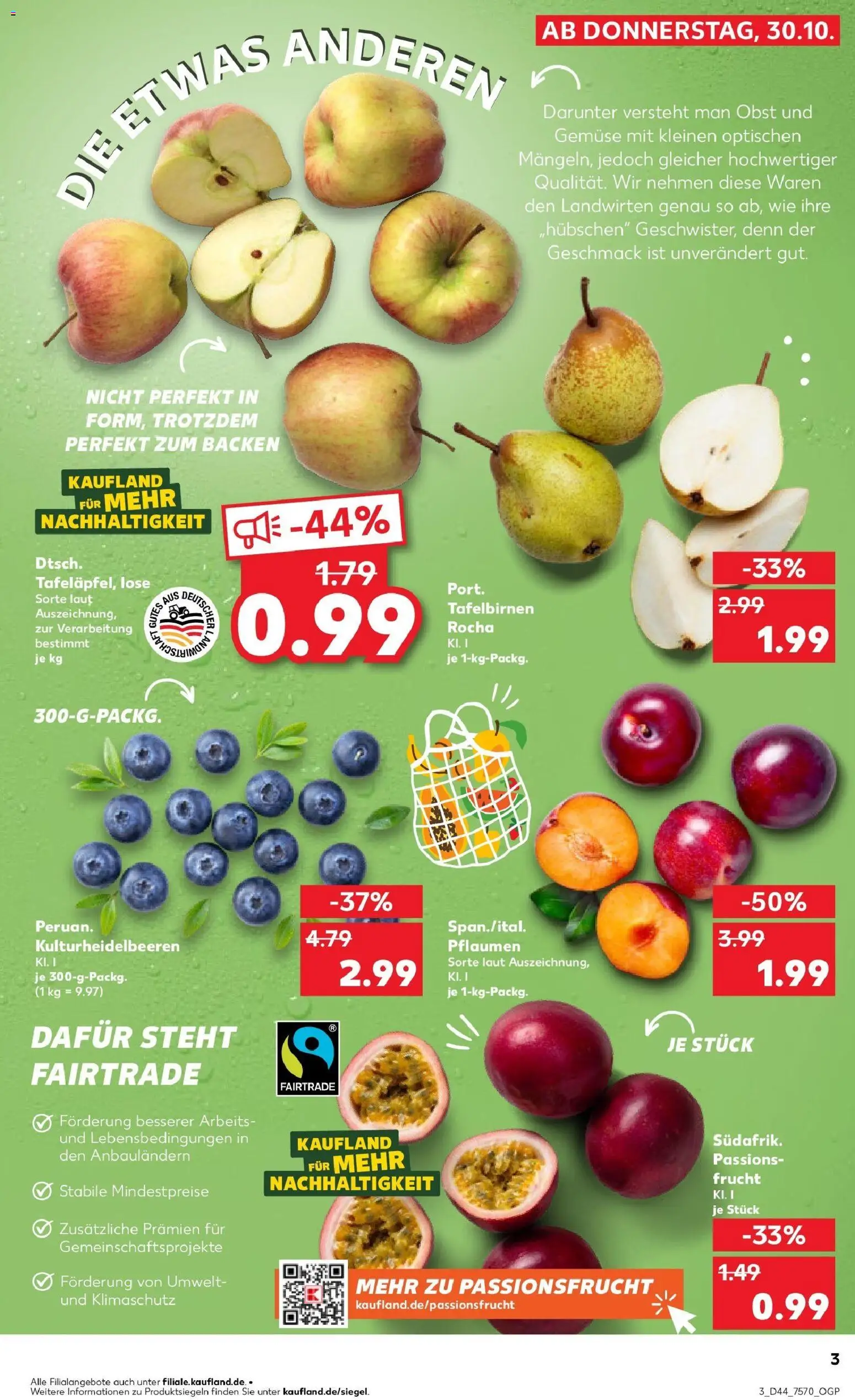 Kaufland prospekt Marktredwitz	 – gültig ab 30.10.2025 | Seite: 3 | Produkte: Pflaumen, Gemüse, Obst
