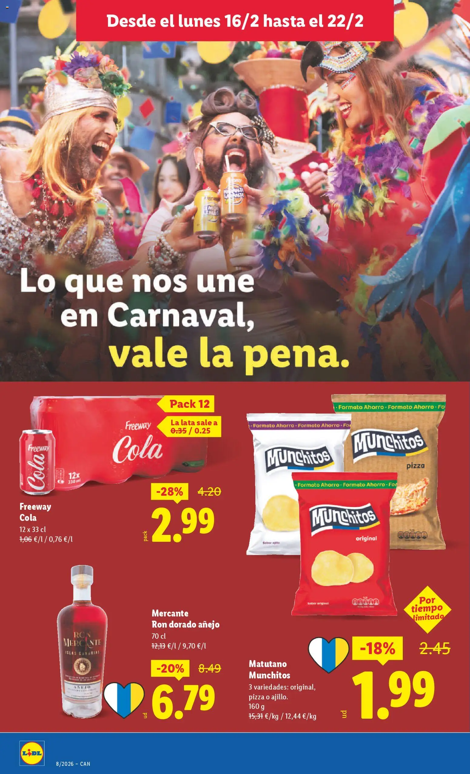 Lidl - Canarias  │ válido desde el 16.02.2026 | Página: 20 | Productos: Ron, Pizza