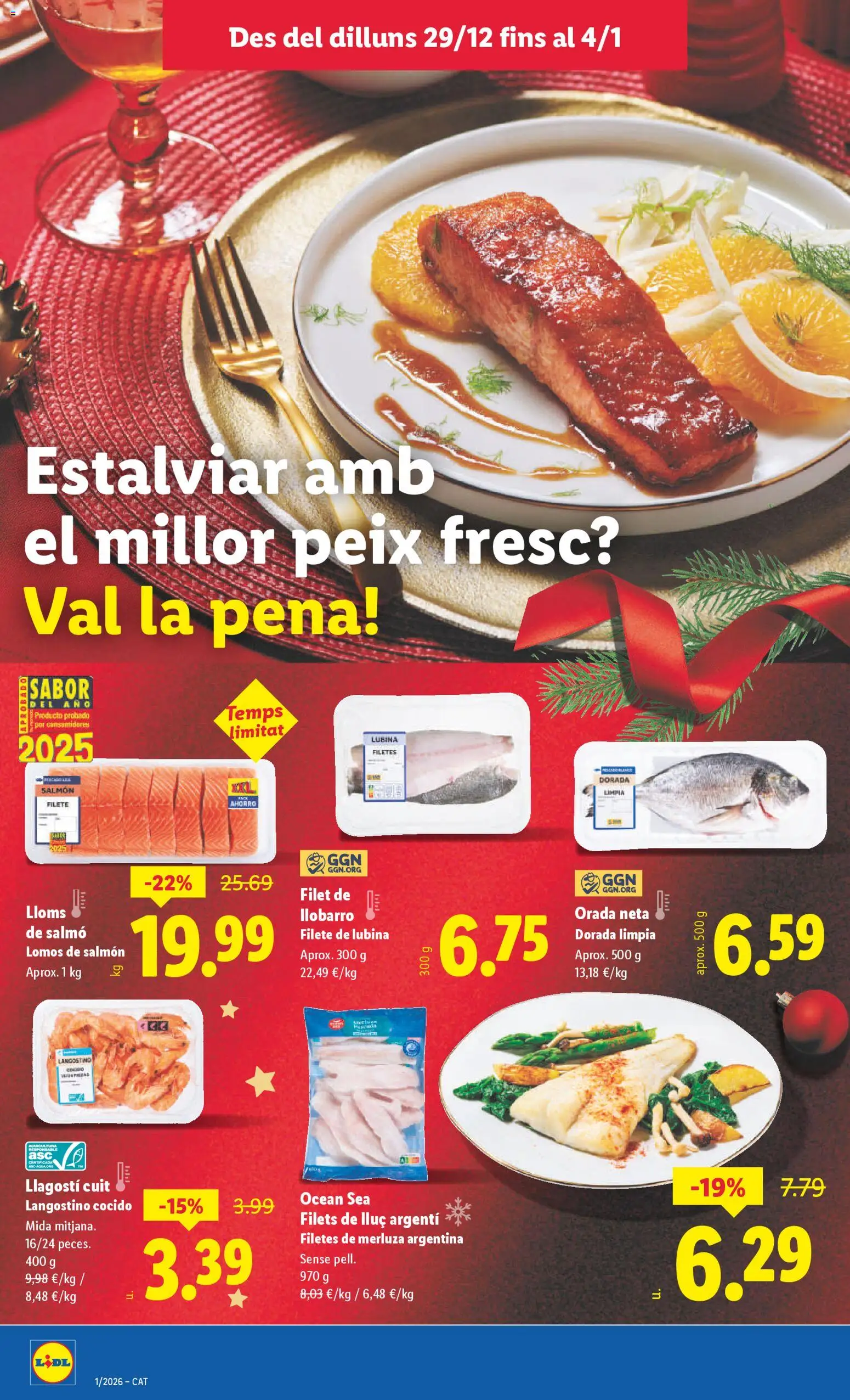 Lidl folleto │ válido desde el 29.12.2025 | Página: 6 | Productos: Filetes de merluza, Filete, Langostino