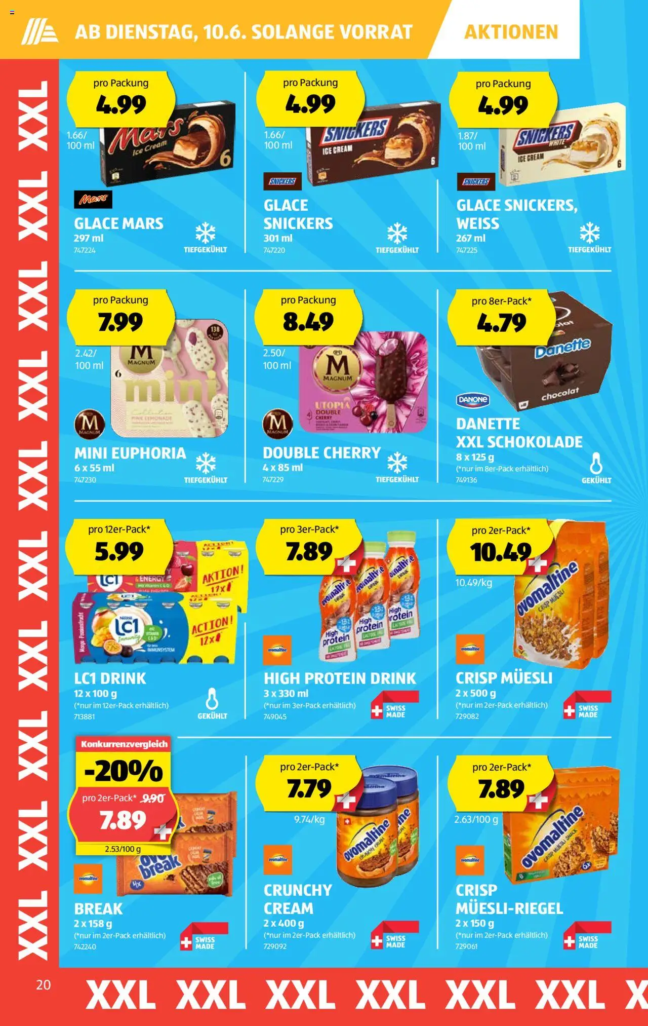 Aldi Aktionen ab 05.06.2025 | Seite: 20 | Produkte: En Kommode, Glace, Mars, Schokolade