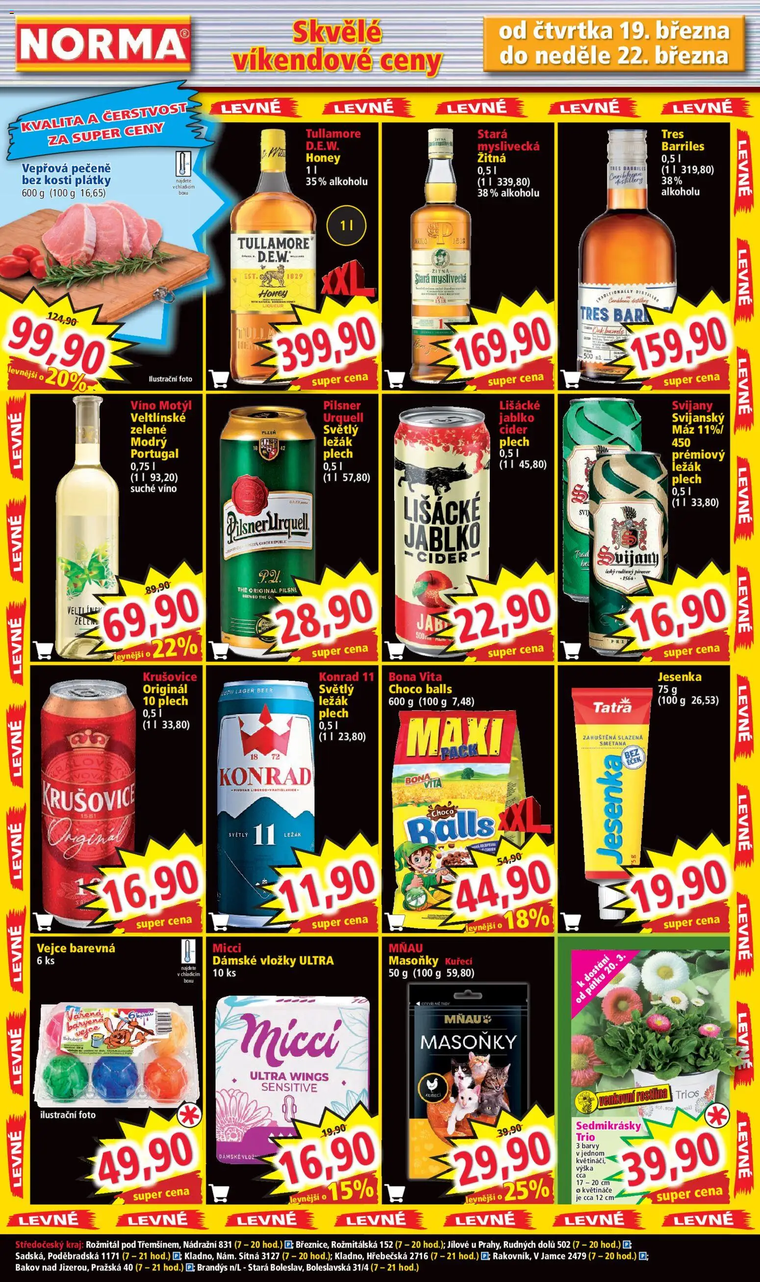 Norma leták od 16.03.2026 | Strana: 7 | Produkty: Vejce, Pilsner, Stará myslivecká, Víno Motýl