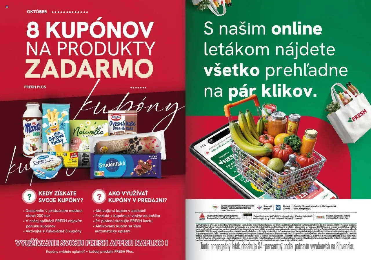 Nové Fresh akcie – leták je platný od 09.10.2025 | Strana: 28 | Produkty: Čokoláda
