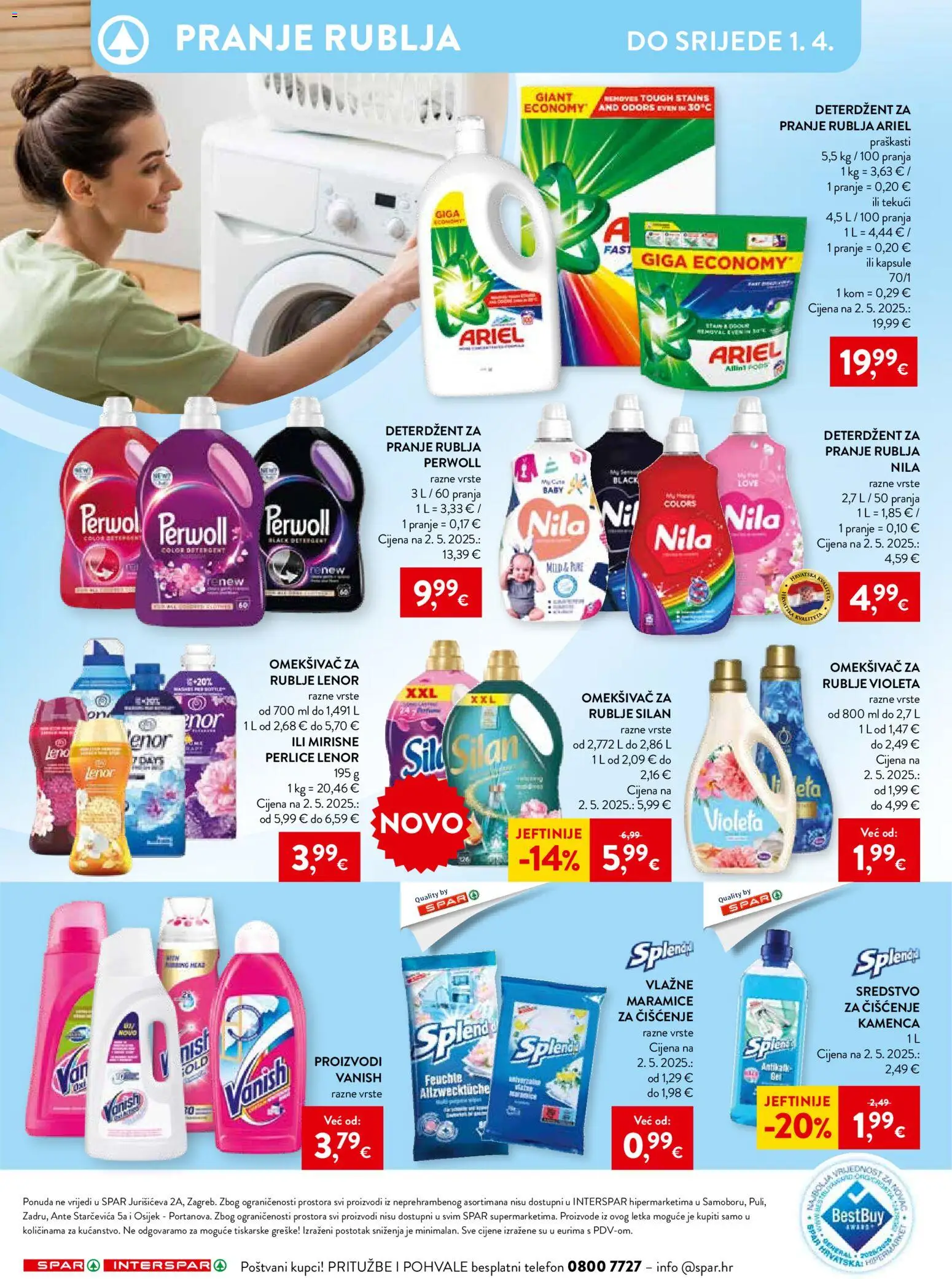 Spar katalog | vrijedi od 12.03.2026 | Stranica: 20 | Proizvodi: Deterdžent za pranje rublja, Telefon, Violeta, Lenor