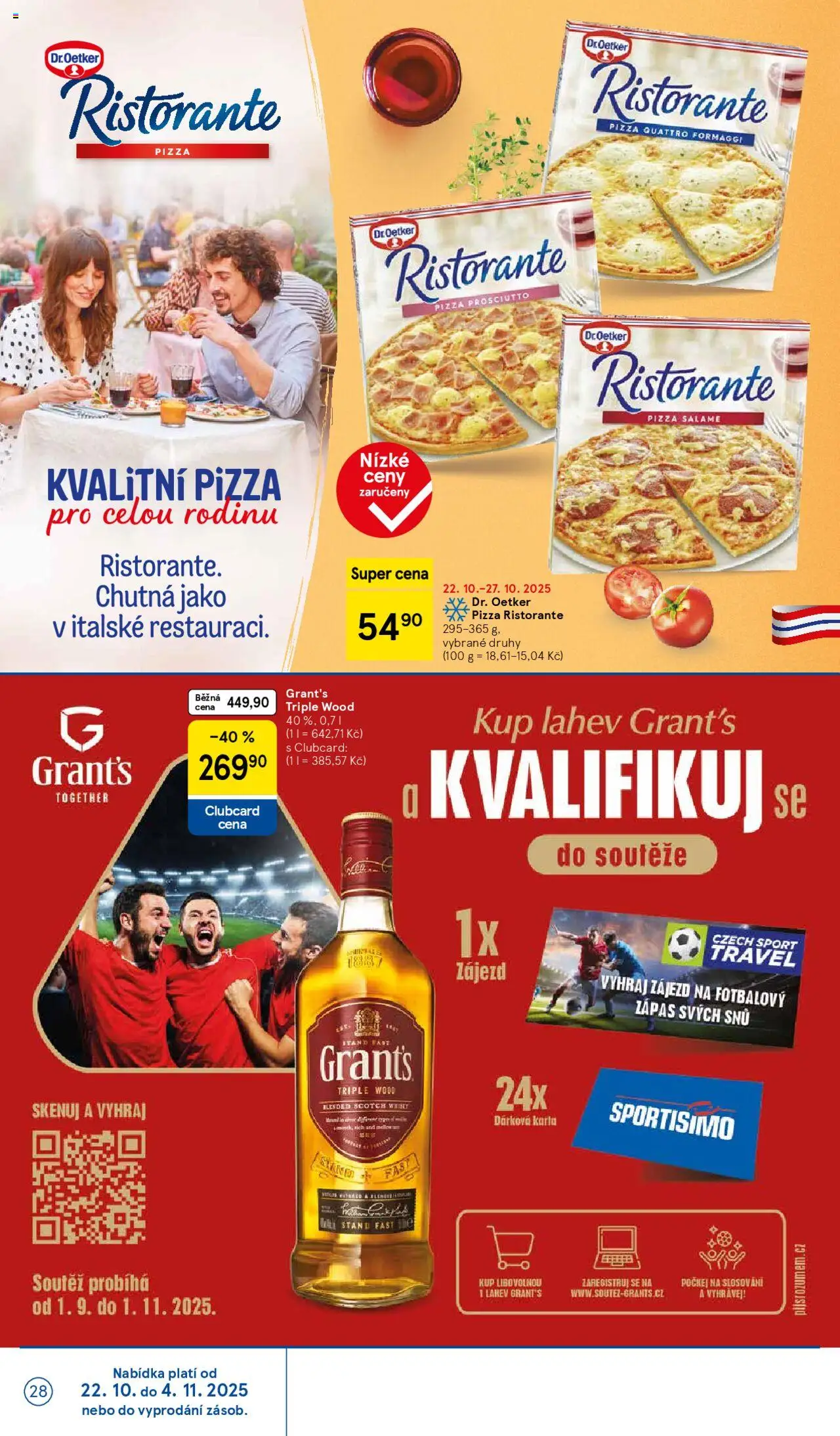 Tesco leták - Hypermarket od 22.10.2025 | Strana: 28 | Produkty: Pizza, Pizza Dr. Oetker, Whisky, Láhev