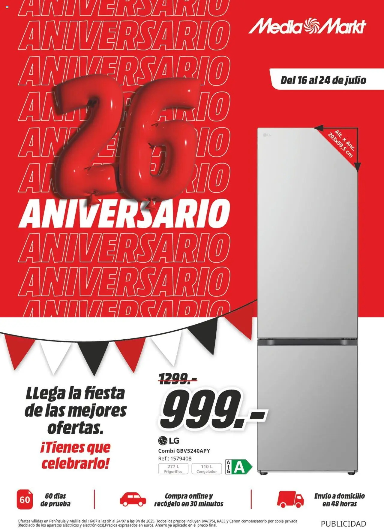 Media Markt folleto │ válido desde el 16.07.2025 | Página: 1 | Productos: Congelador, Combi