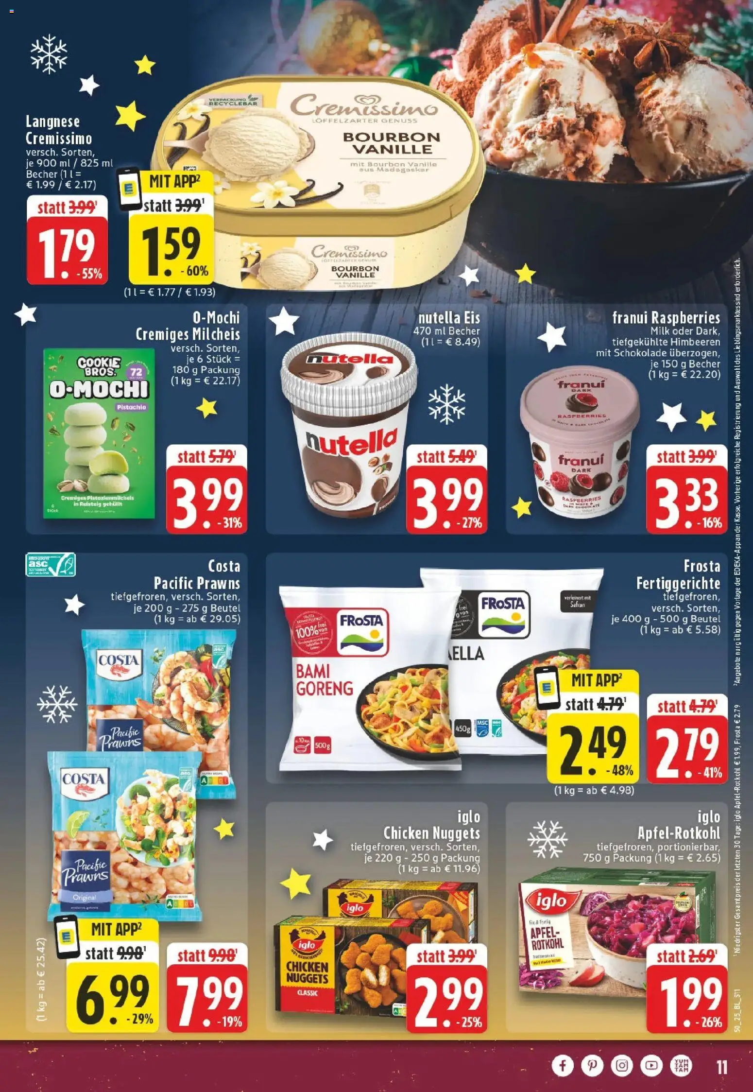 Edeka prospekt Herne	 – gültig ab 07.12.2025 | Seite: 11 | Produkte: Langnese cremissimo, Cremissimo, Iglo, Bourbon