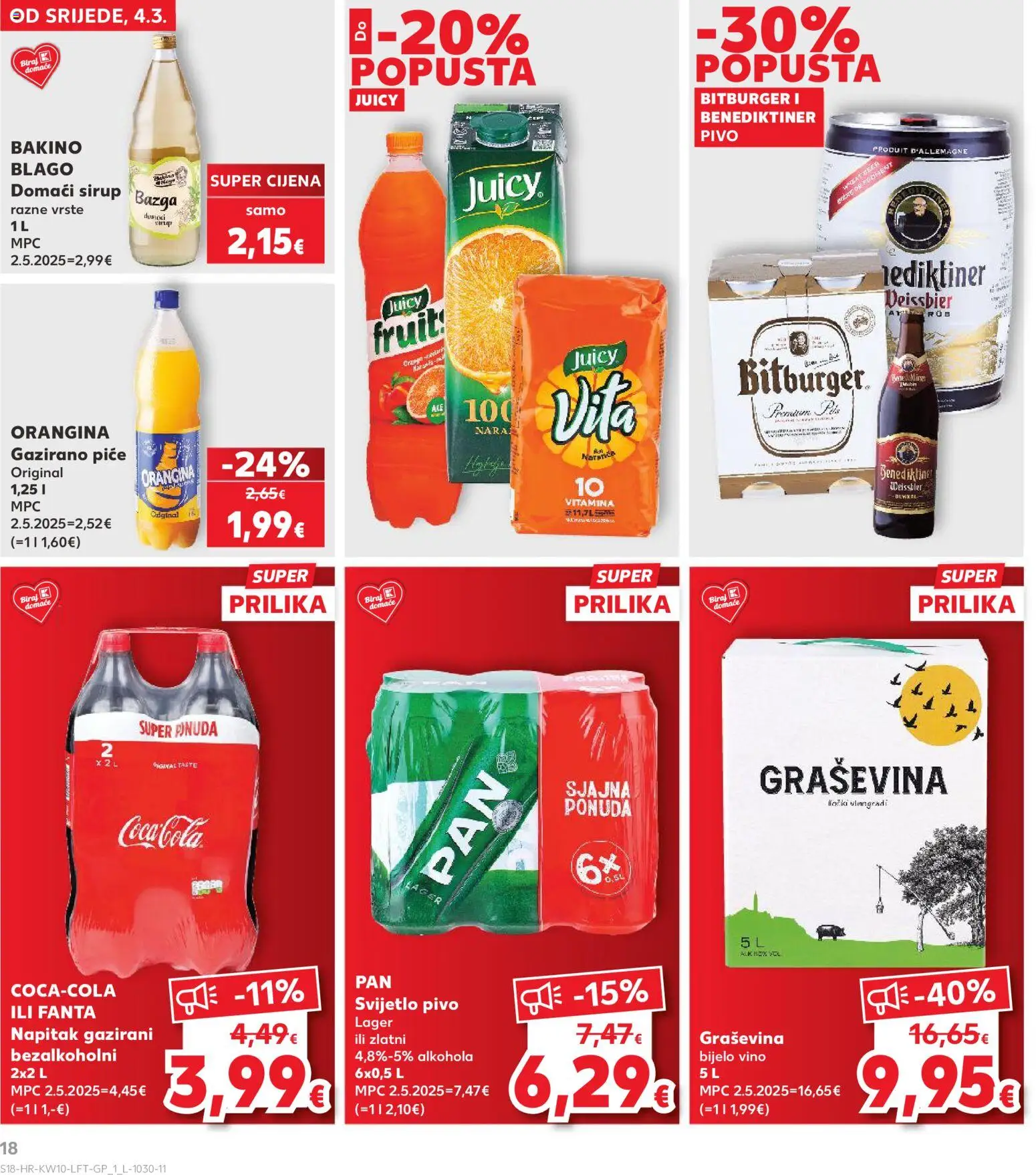 Kaufland katalog | vrijedi od 04.03.2026 | Stranica: 18 | Proizvodi: Fanta, Pivo, Pan, Sirup