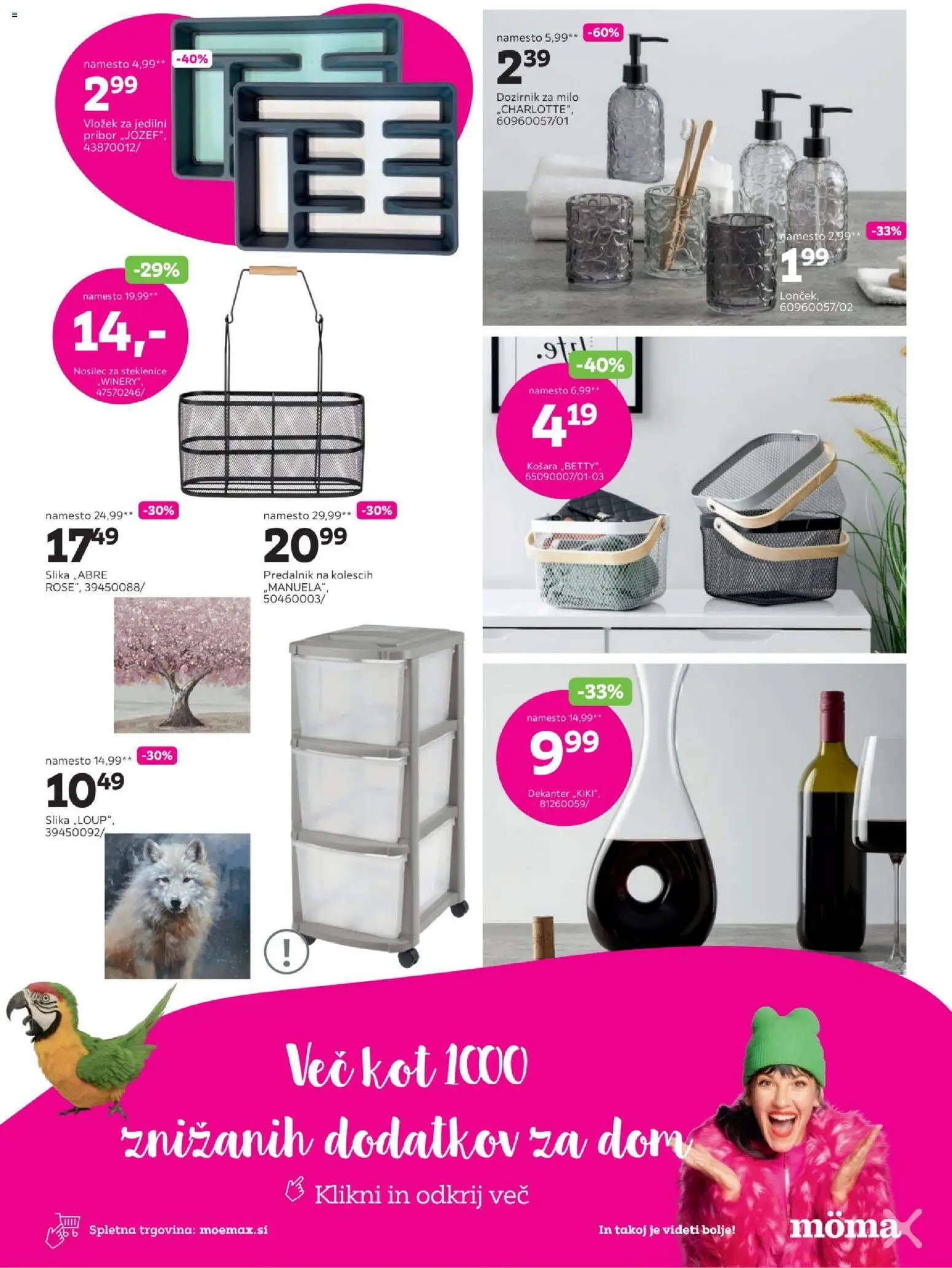 Novi Mömax katalog ponudbe – veljaven od 31.12.2025 | Stran: 5 | Izdelki: Pribor, Predalnik, Košara, Milo