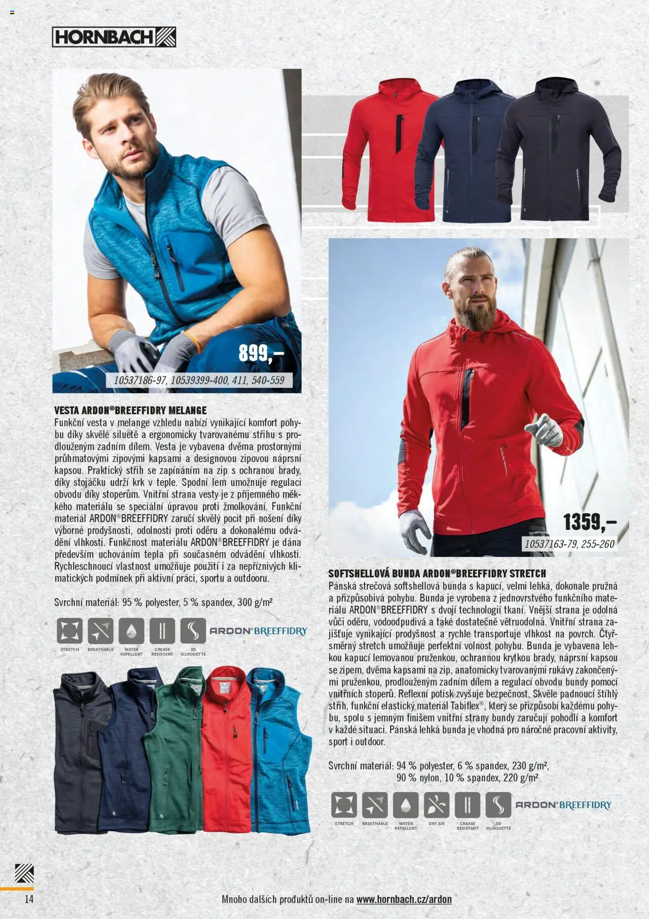 HORNBACH katalog - Pracovní oblečení od 12.04.2025 | Strana: 14 | Produkty: Vesta, Bunda, Bundy
