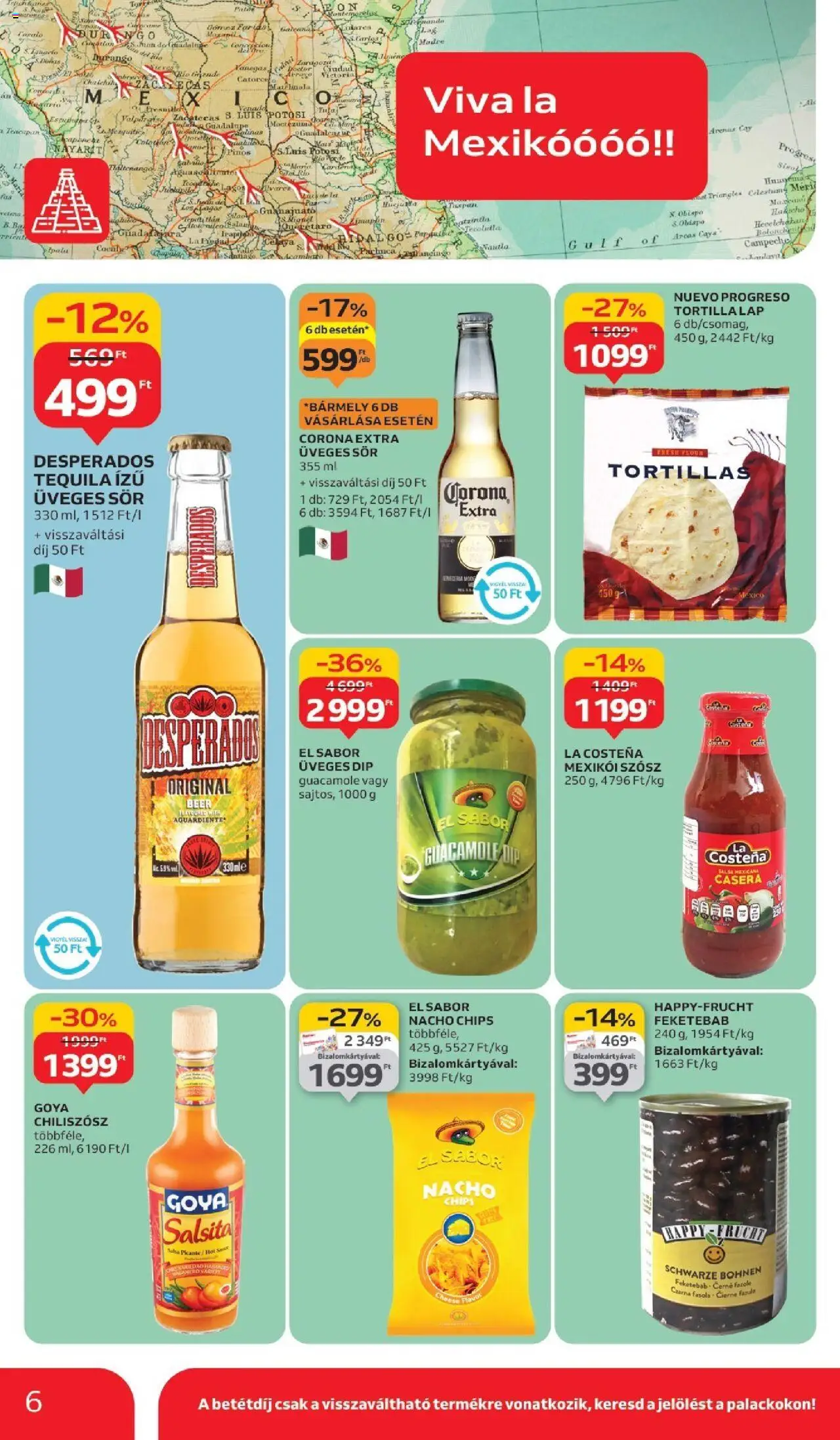 Auchan akciós ujság - amely érvényes a következő dátumtól: 11.09.2025 | Oldal: 6 | Termékek: Chips, Chiliszósz, Tequila, Sör