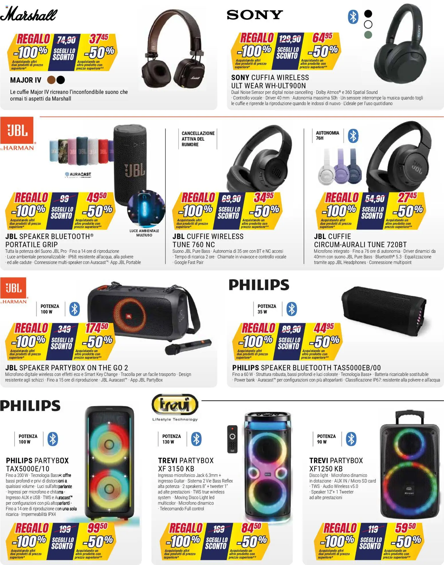 Volantino Trony del 30.10.2025 | Pagina: 8 | Prodotti: Cuffie, Disco, Microfono, Speaker