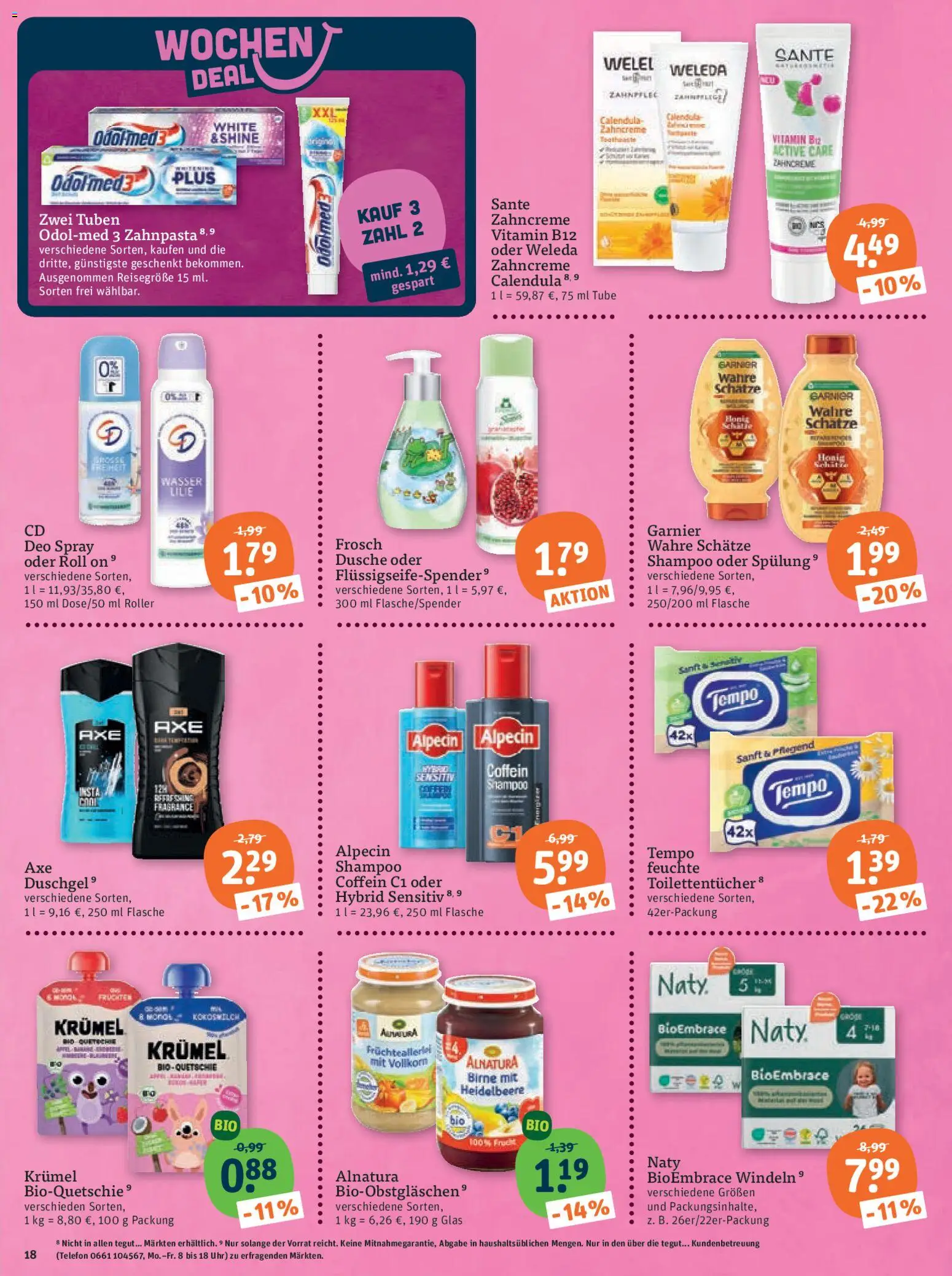 Tegut Prospekt 	 – gültig ab 02.03.2026 | Seite: 20 | Produkte: Dusche, Zahnpasta, Wasser, Telefon