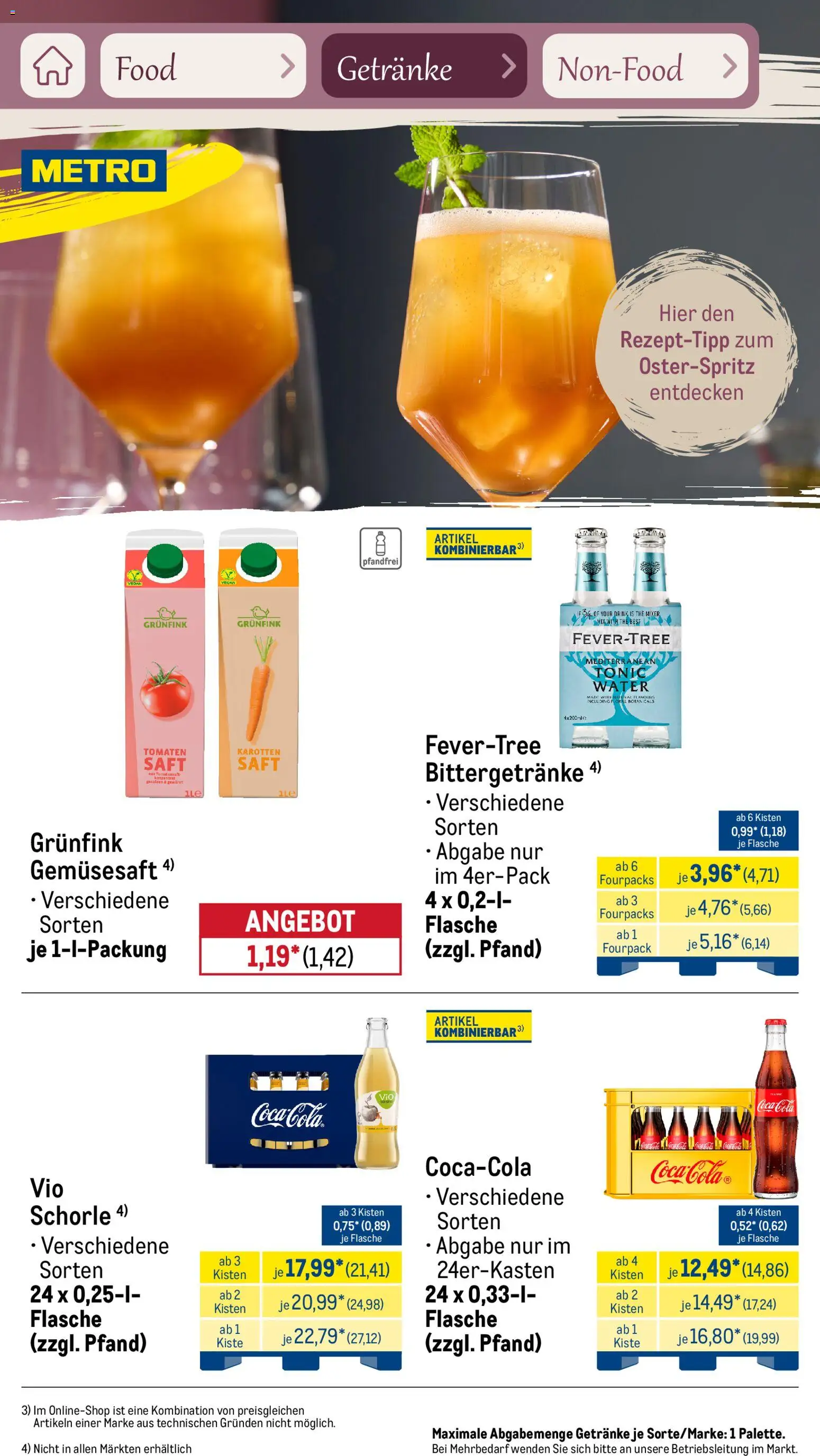 Metro Saisonkatalog Frühlingsgenuss – gültig ab 01.03.2026 | Seite: 87 | Produkte: Coca cola, Cola, Tomaten, Saft