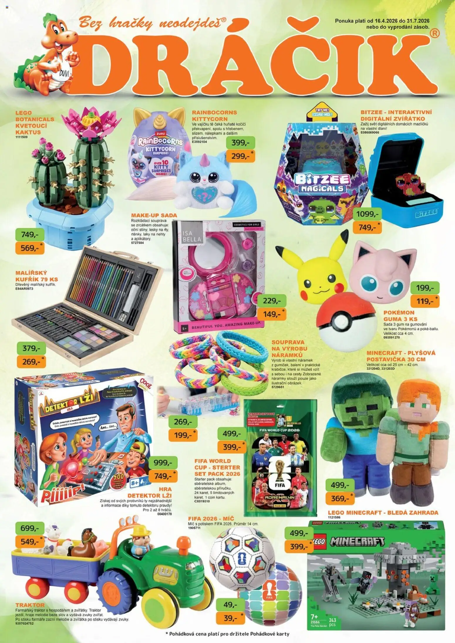 Dráčik leták od 16.04.2026 | Strana: 1 | Produkty: Laky na nehty, LEGO, Zahrada, Karty