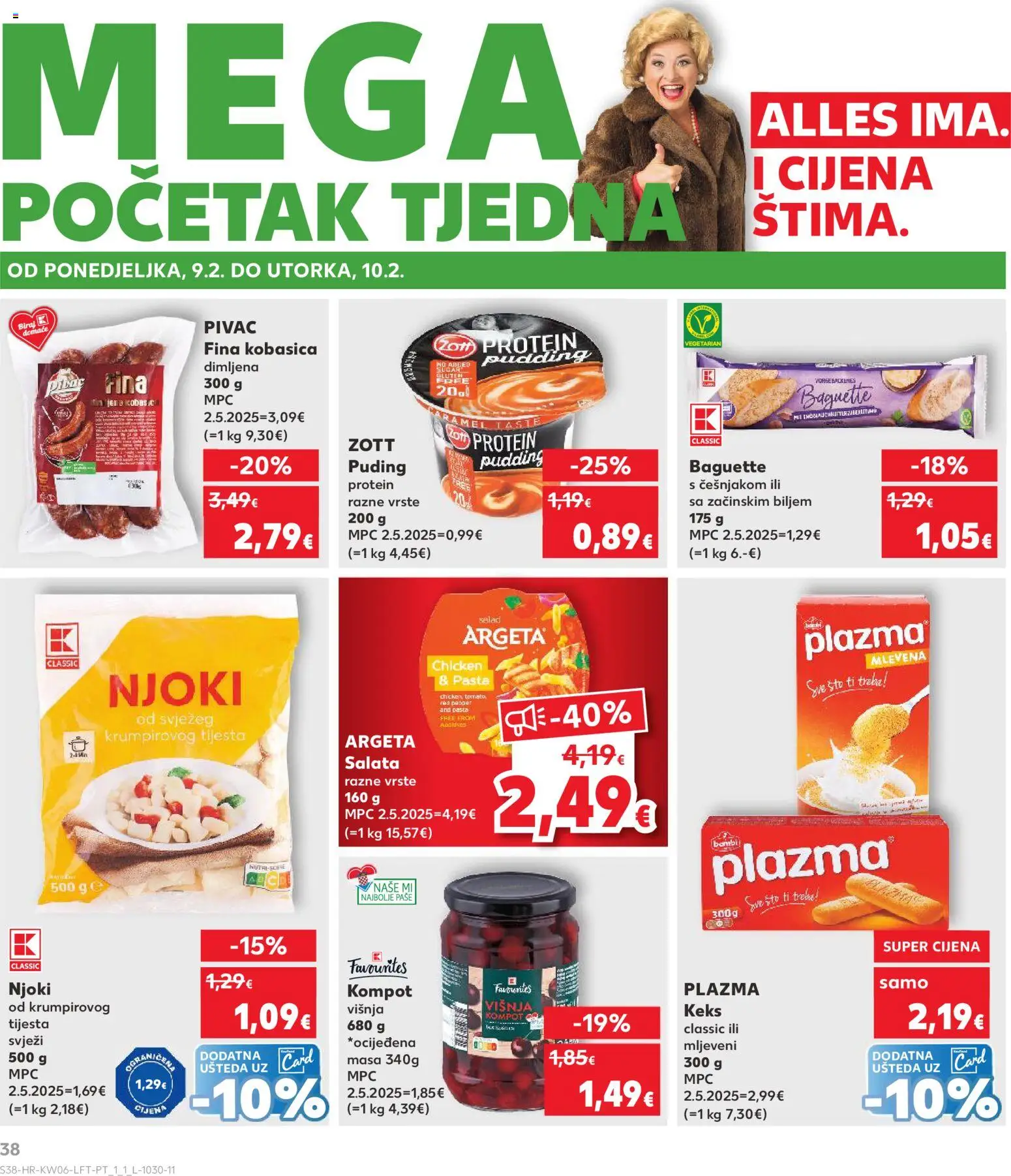 Kaufland katalog | vrijedi od 04.02.2026 | Stranica: 38 | Proizvodi: Njoki, Keks, Salata, Kobasica