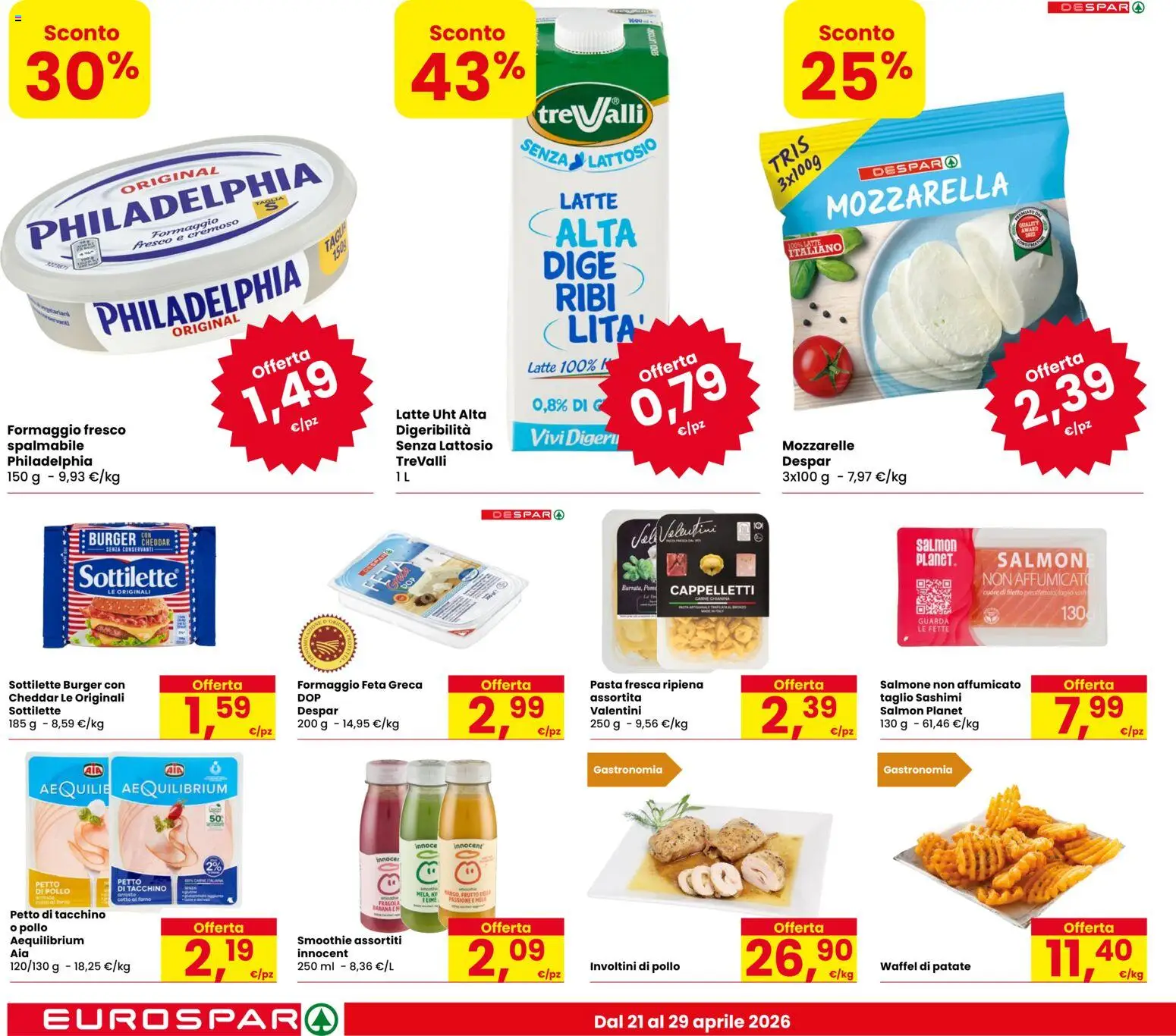 Volantino Despar del 21.04.2026 | Pagina: 4 | Prodotti: Petto di Pollo, Arrosto, Tacchino, Forno