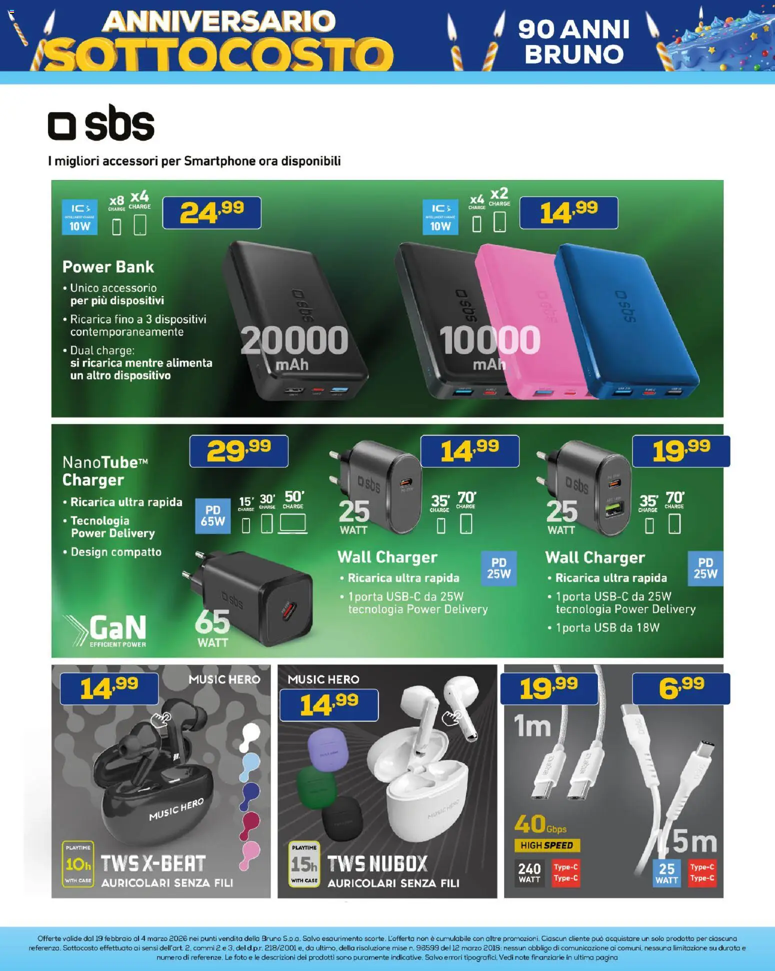 Volantino Euronics del 19.02.2026 | Pagina: 33 | Prodotti: Auricolari, Power bank, Smartphone, USB