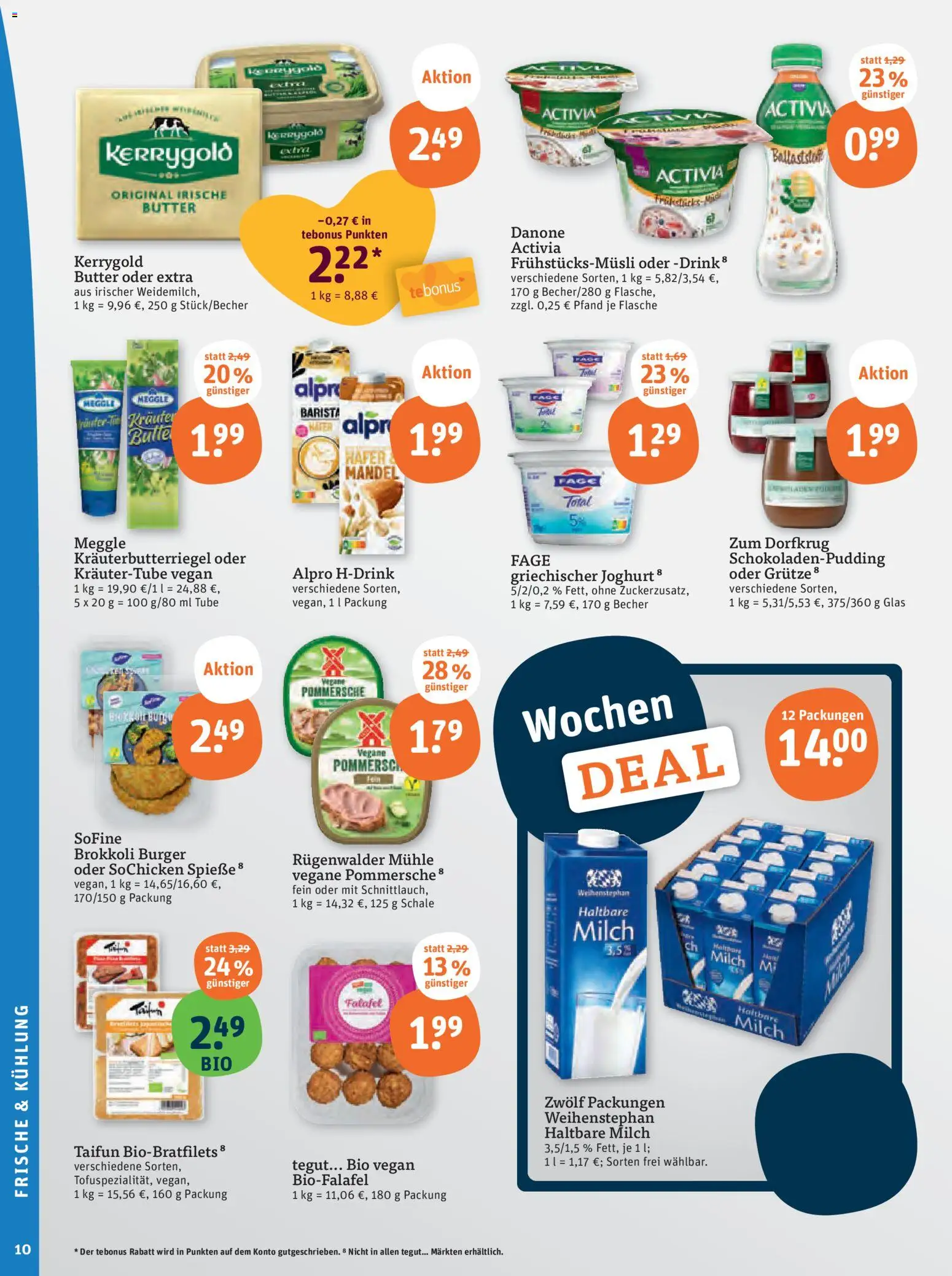 Tegut Prospekt 	 – gültig ab 03.11.2025 | Seite: 12 | Produkte: Mühle, Milch, Haltbare milch, Burger