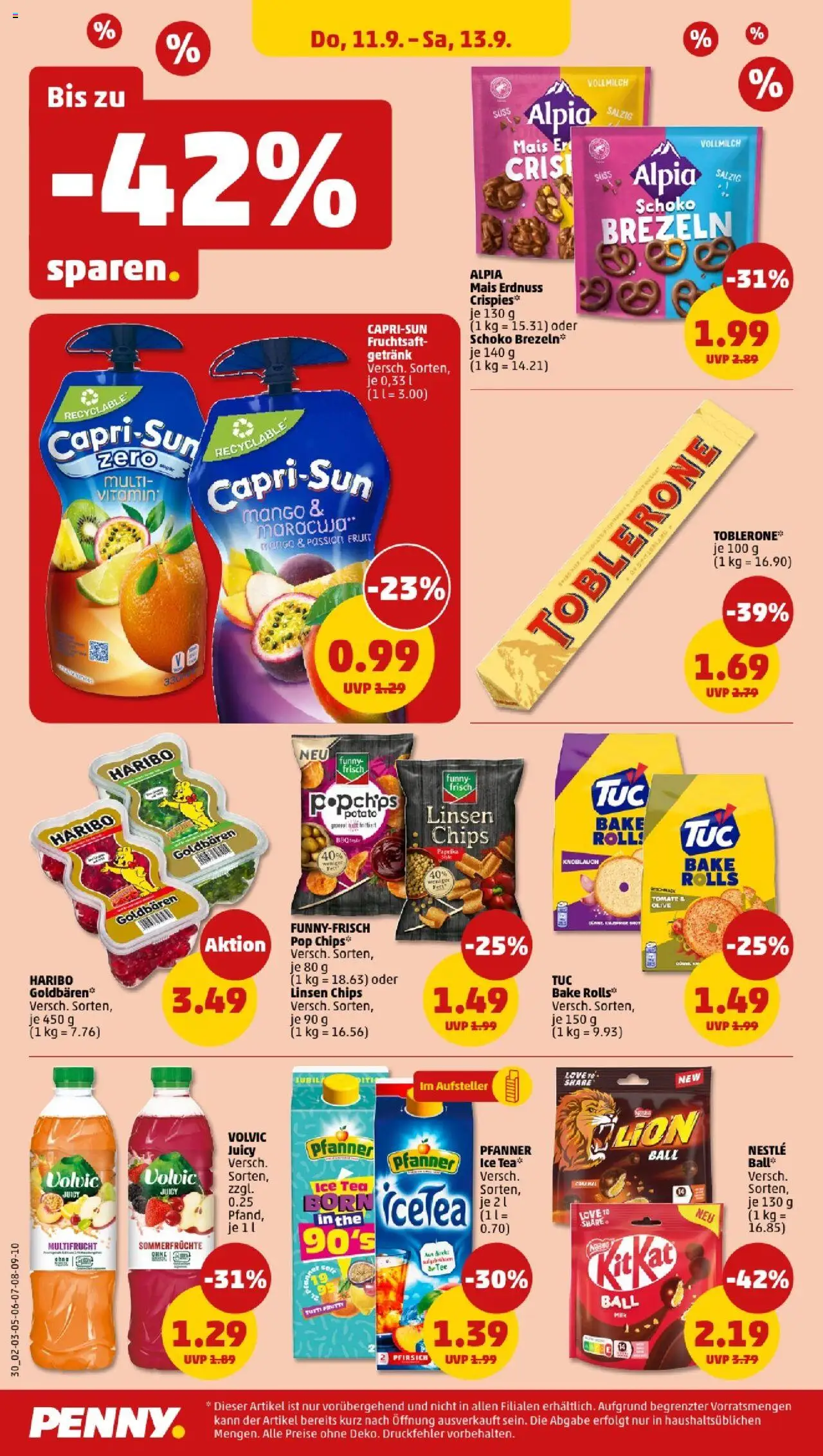 Penny Nordrhein - Westfalen – gültig ab 08.09.2025 | Seite: 30 | Produkte: Capri sun, Funny frisch, Mango, Chips