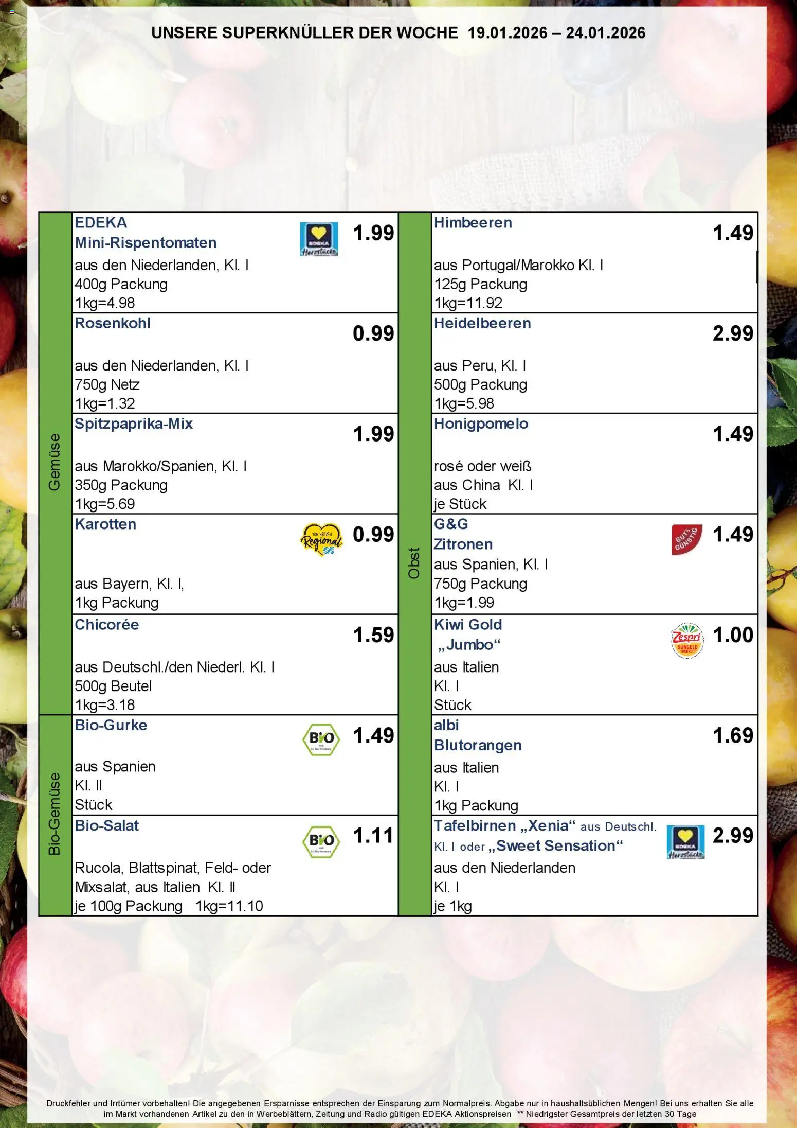 Simmel Handzettel  – gültig ab 19.01.2026 | Seite: 7 | Produkte: Himbeeren, Gemüse, Obst, Kiwi