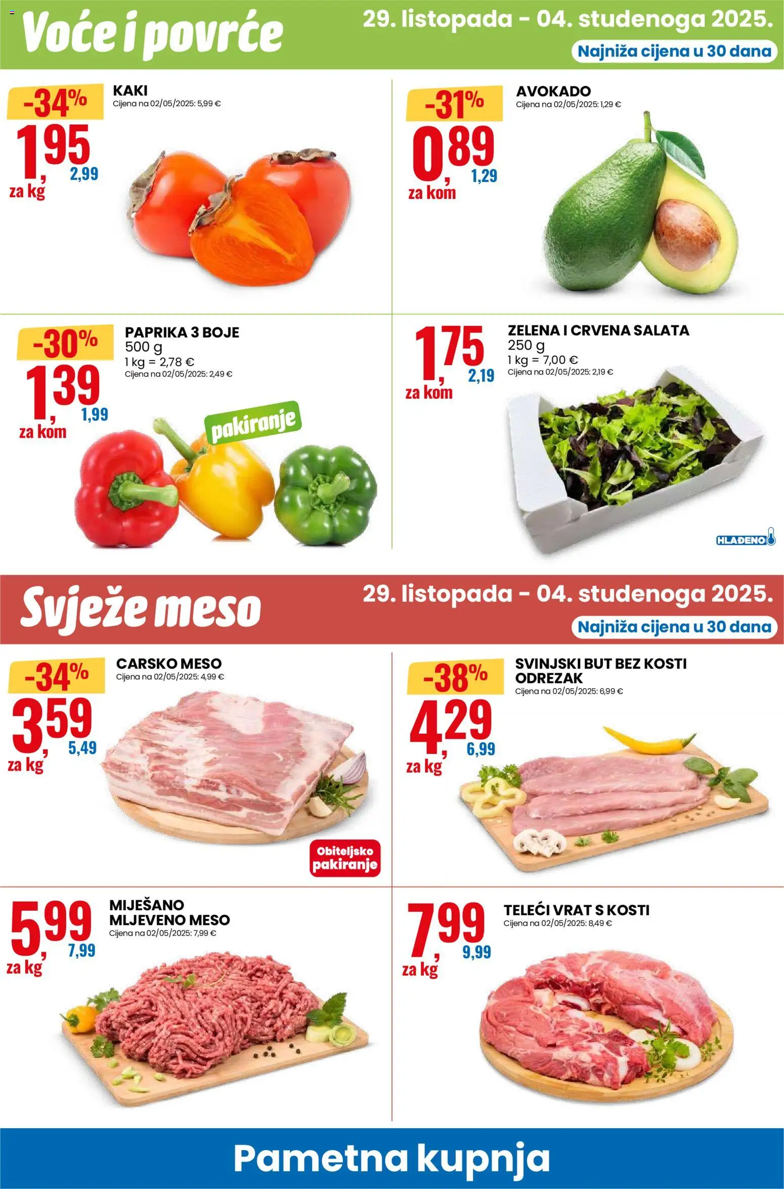 Eurospin katalog | vrijedi od 29.10.2025 | Stranica: 6 | Proizvodi: Carsko meso, Svinjski but, Meso, Avokado