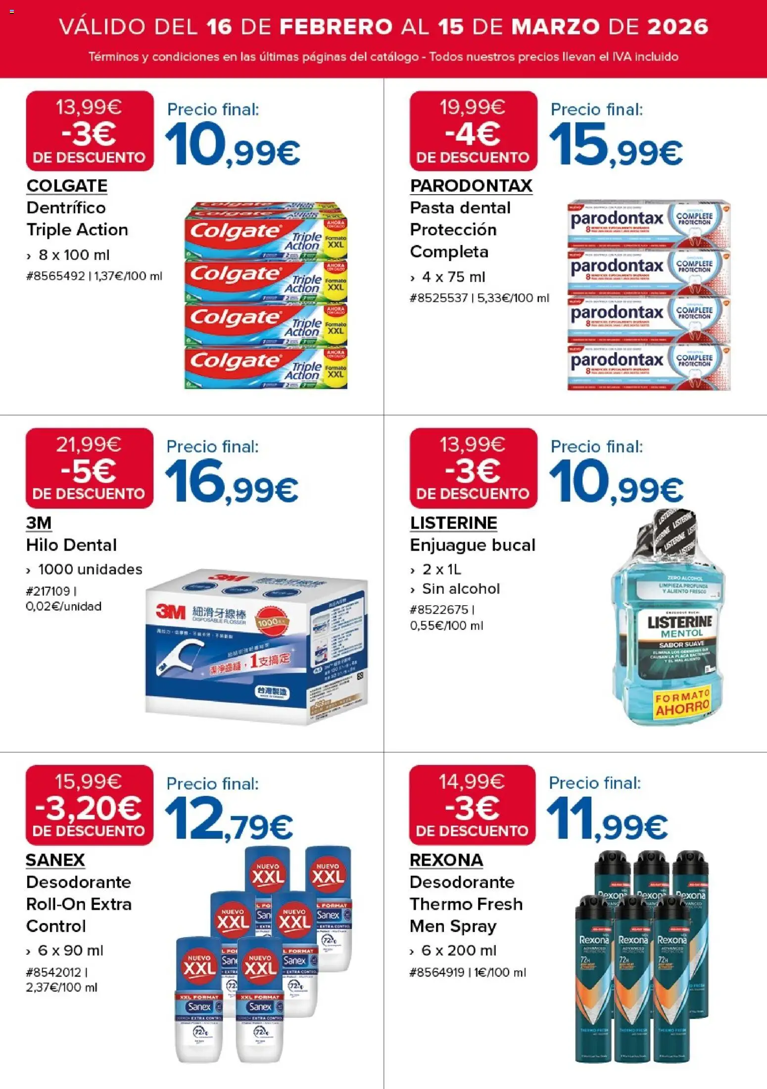Costco catálogo │ válido desde el 16.02.2026 | Página: 17 | Productos: Desodorante, Pasta dental, Enjuague bucal, Pasta