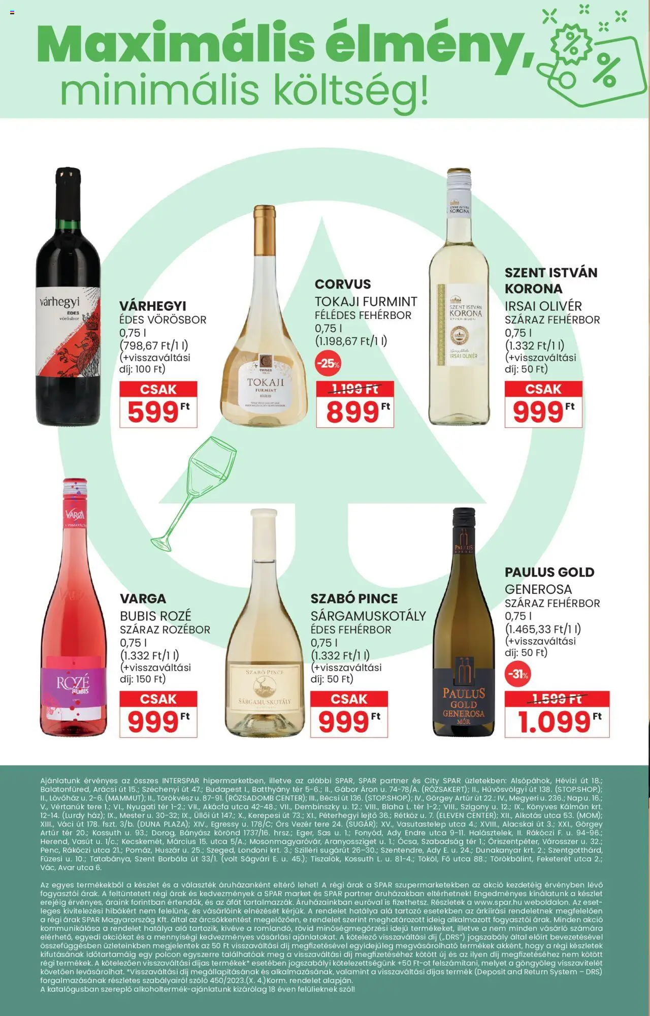Spar akciós ujság - amely érvényes a következő dátumtól: 03.07.2025 | Oldal: 8 | Termékek: Szőlő, Fehérbor, Vörösbor