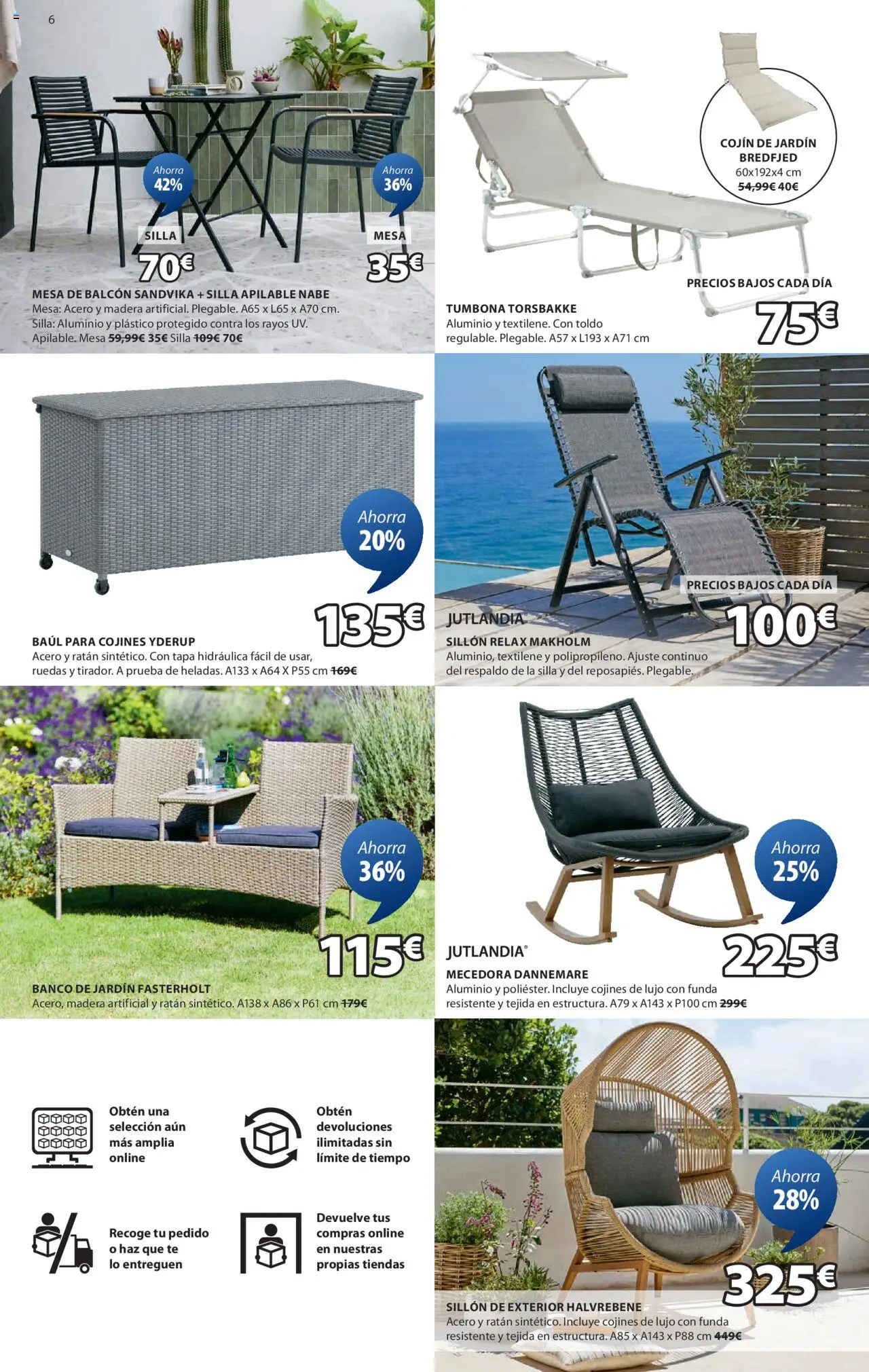 JYSK Grandes ofertas │ válido desde el 03.06.2025 | Página: 7 | Productos: Silla apilable, Funda, Tumbona, Sillón