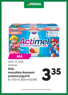 Katso Prisma tarjoukset Actimel voimassa alkaen 04.08.2025